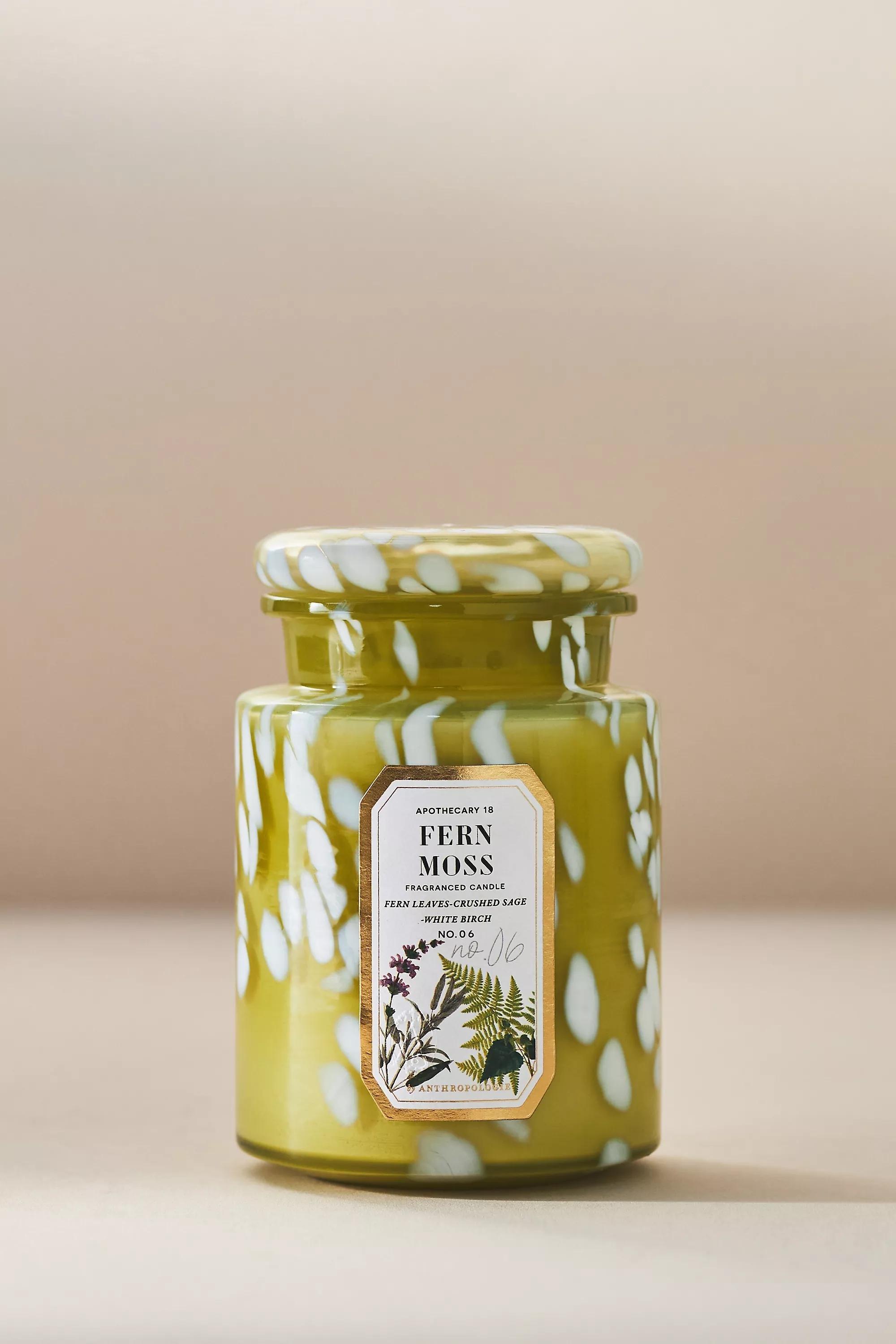 Apothecary 18 Fresh Fern Moss Glass Jar Candle, Green, A501_0237, large image number 1