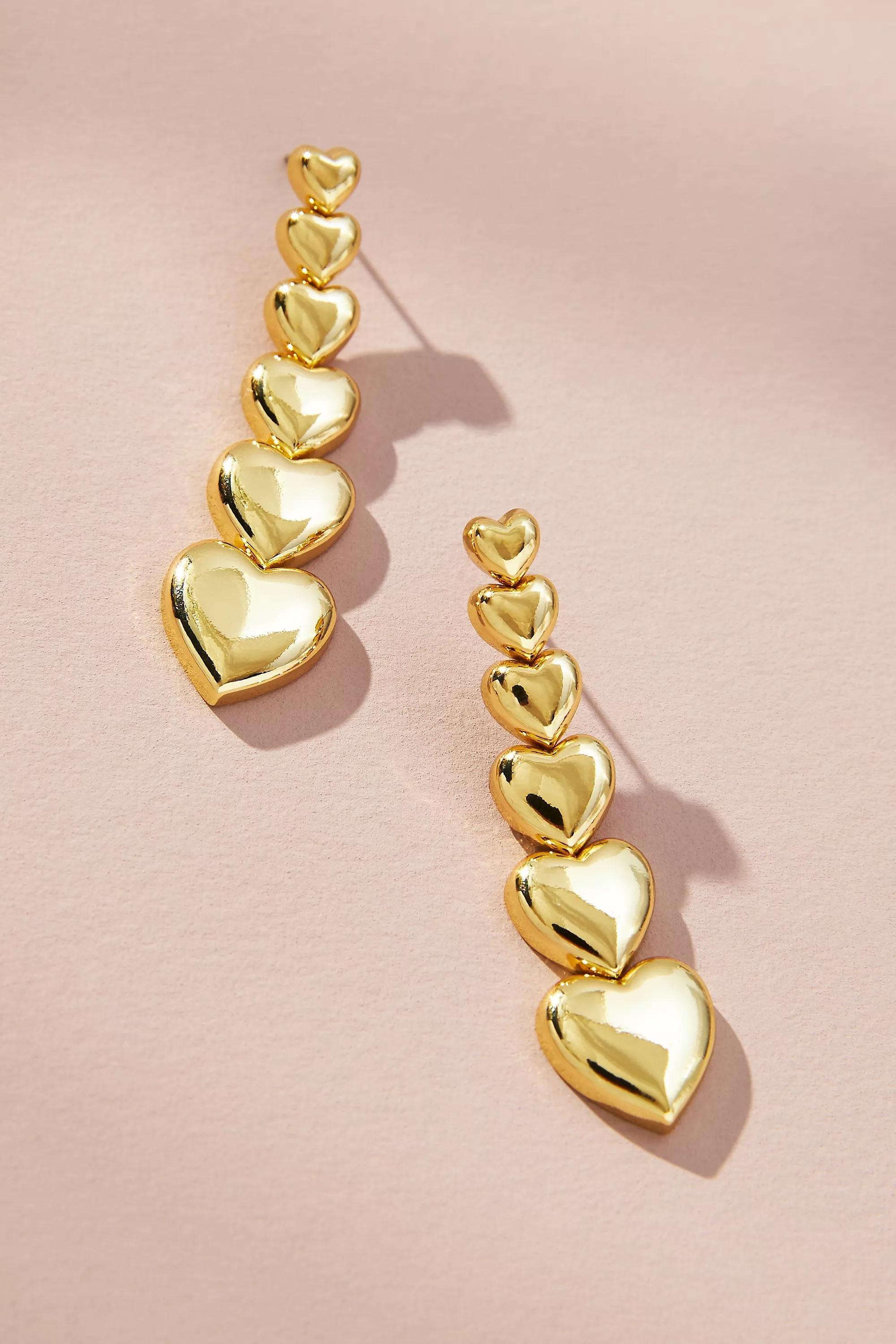 Baublebar Marietta Graduated Heart Drop Earrings, Gold, A501_0070, large image number 0