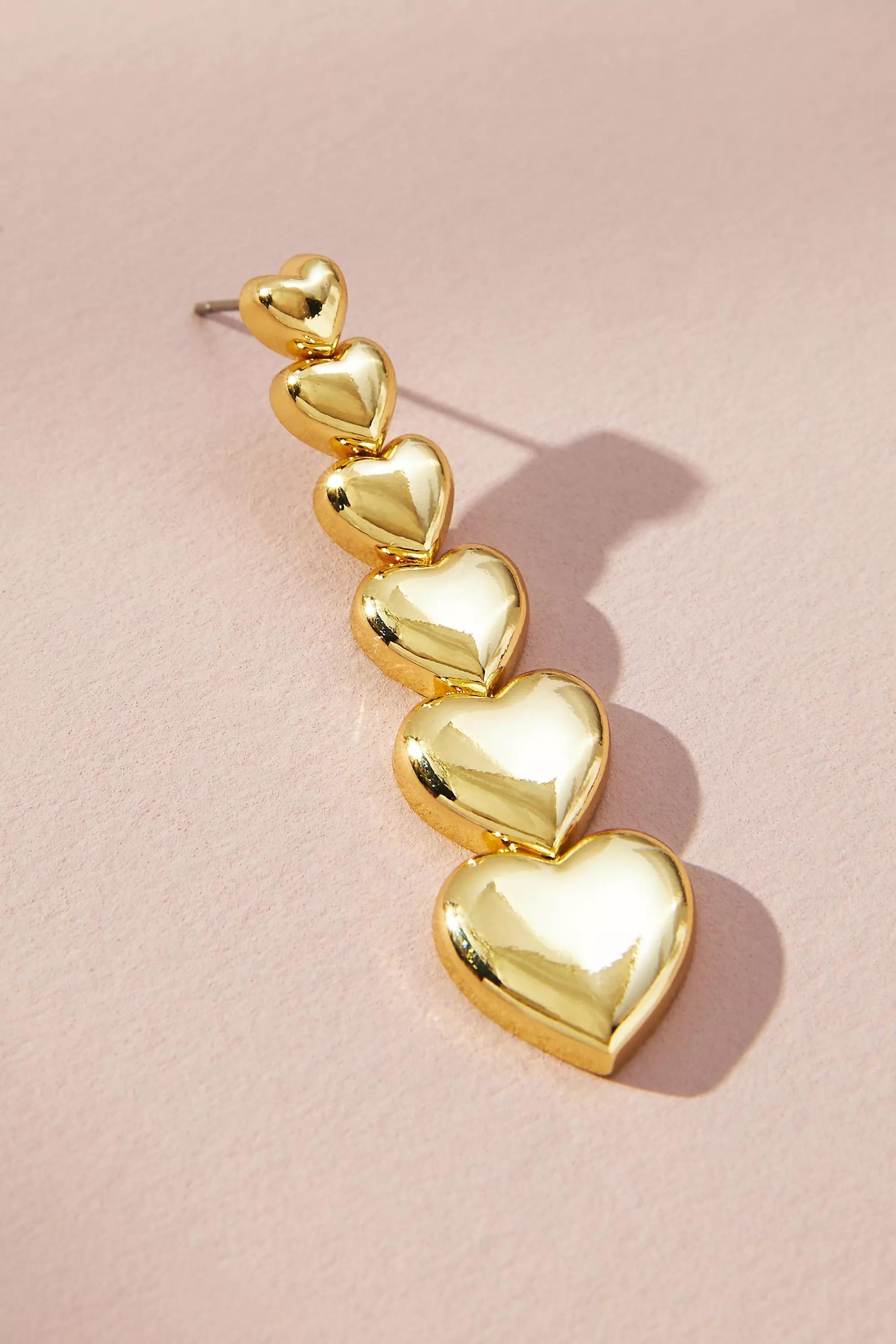 Baublebar Marietta Graduated Heart Drop Earrings, Gold, A501_0070, large image number 1