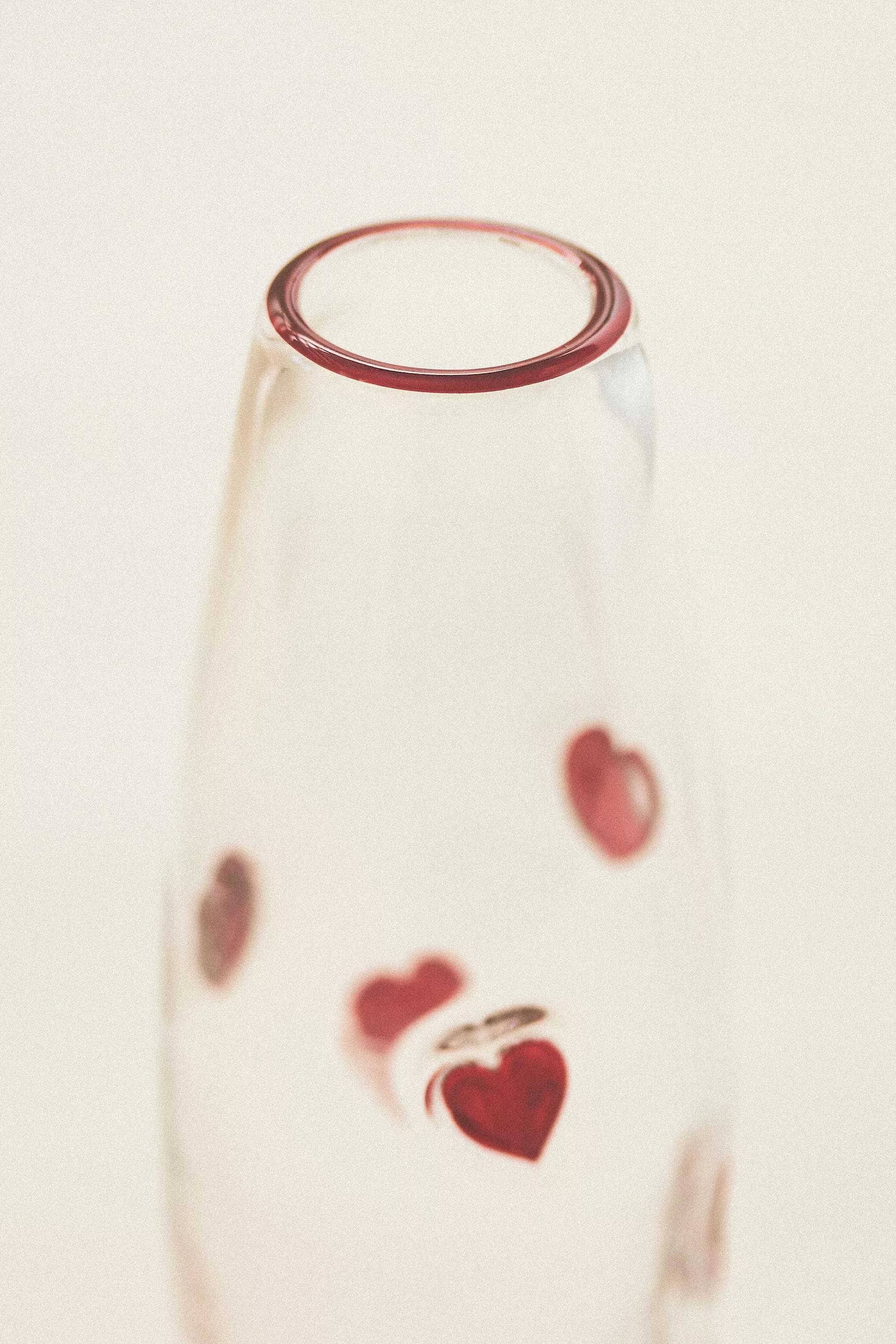 Heart Icon Tall Glass Vase, Red, A501_0060, large image number 2