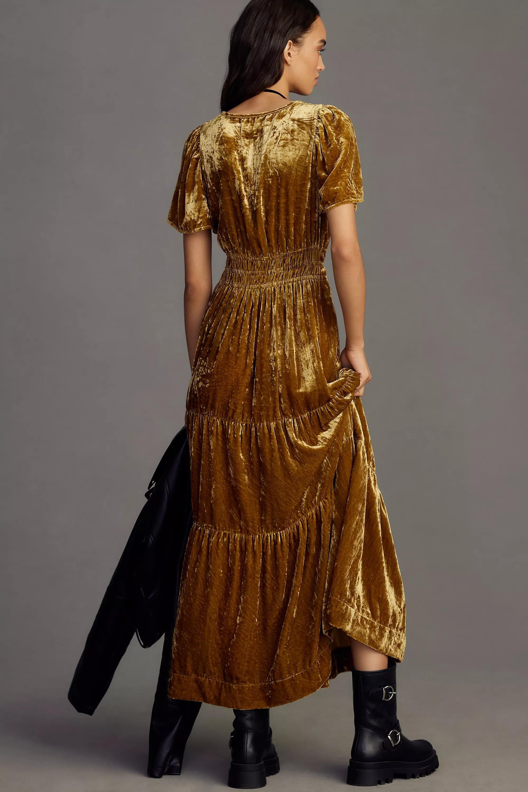 The Somerset Maxi Dress: Velvet Edition, Bronze, , large image number 2