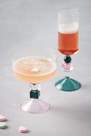 Anthropologie - Vaisselle Champagne Coupe Glass, Pink