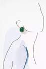 Anthropologie - Green Rounded Square Post Earrings, Emerald