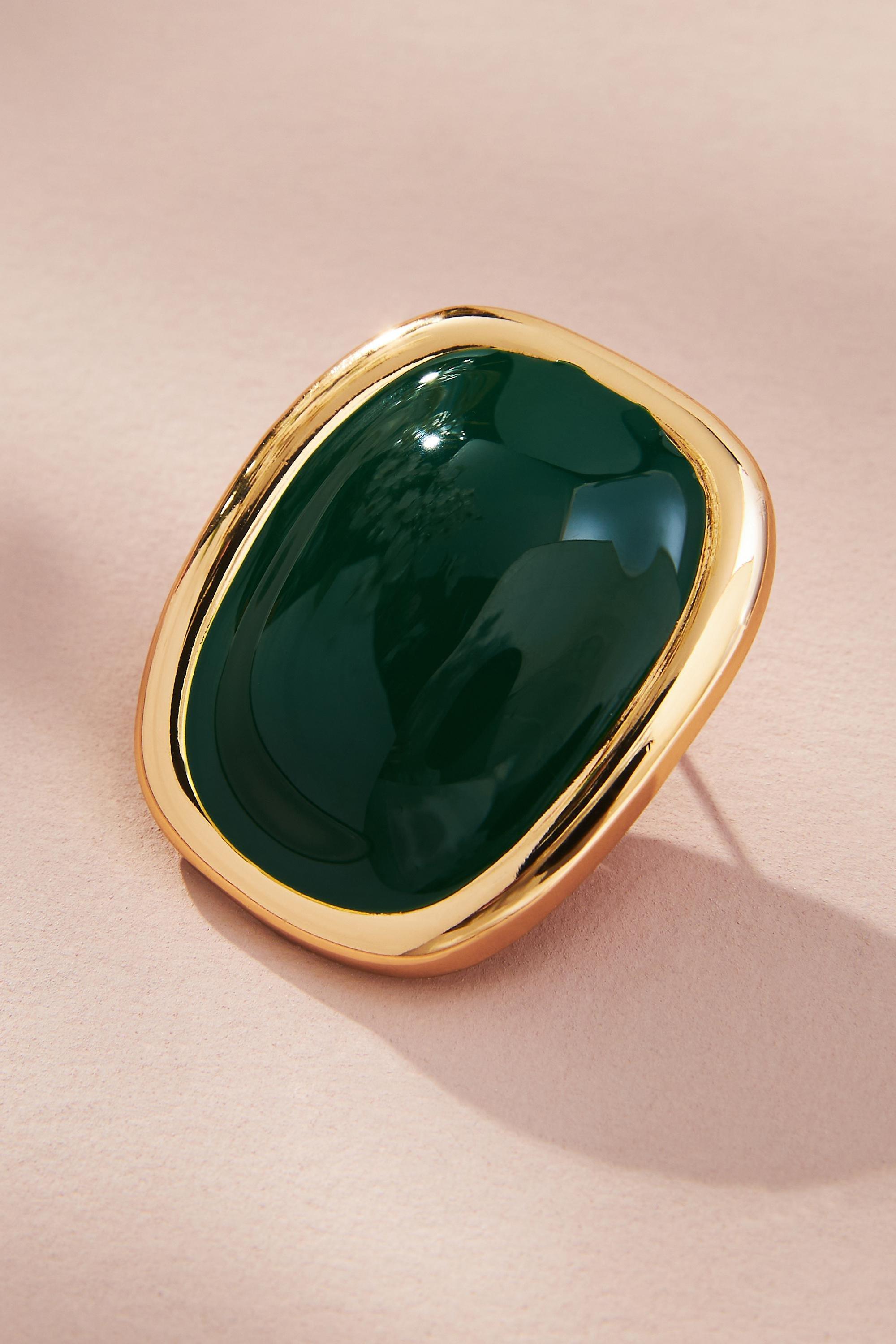 Green Rounded Square Post Earrings, Emerald, A501_0359, large image number 3