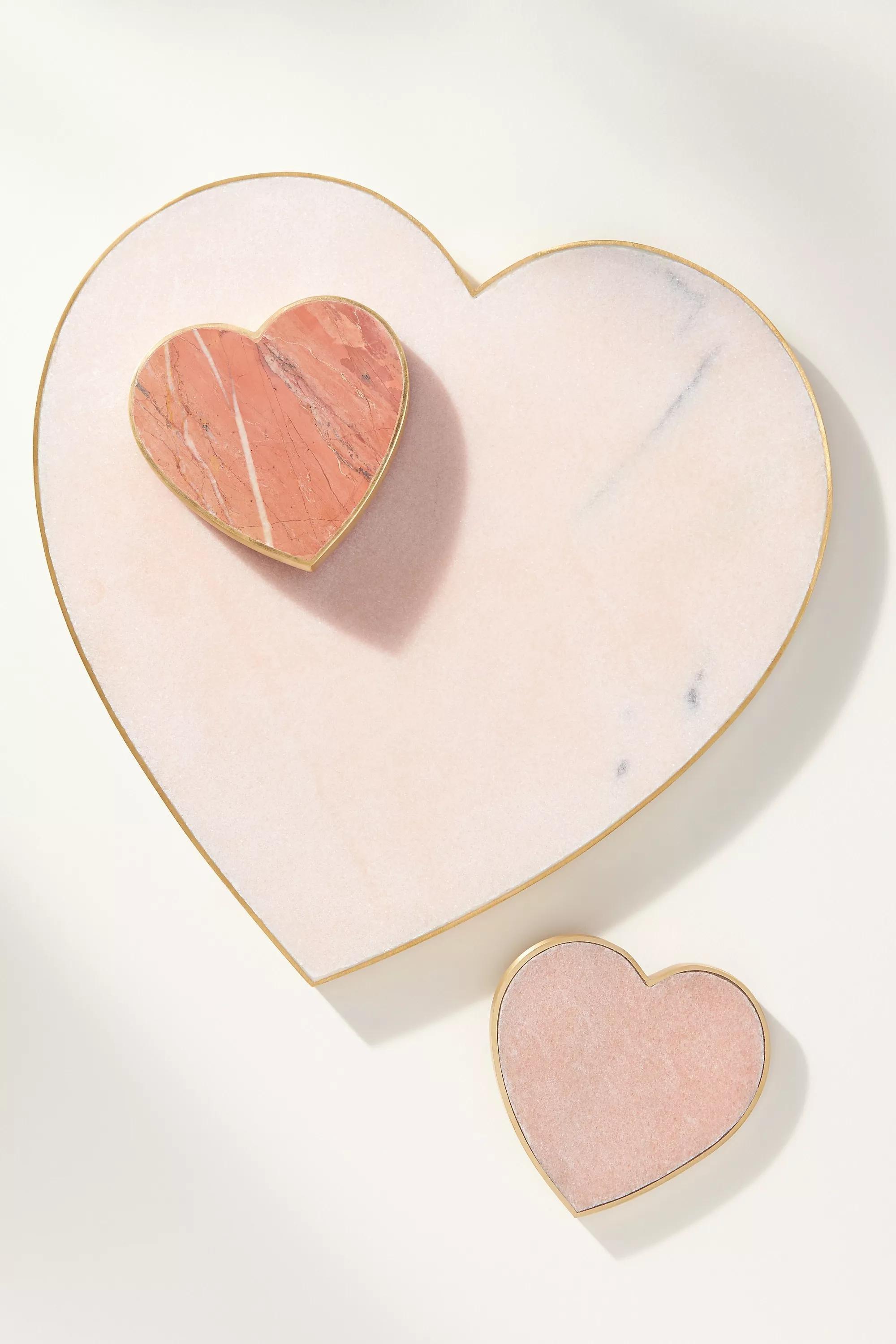 Amour Marble Heart Coaster, Pink, A501_0066, large image number 2