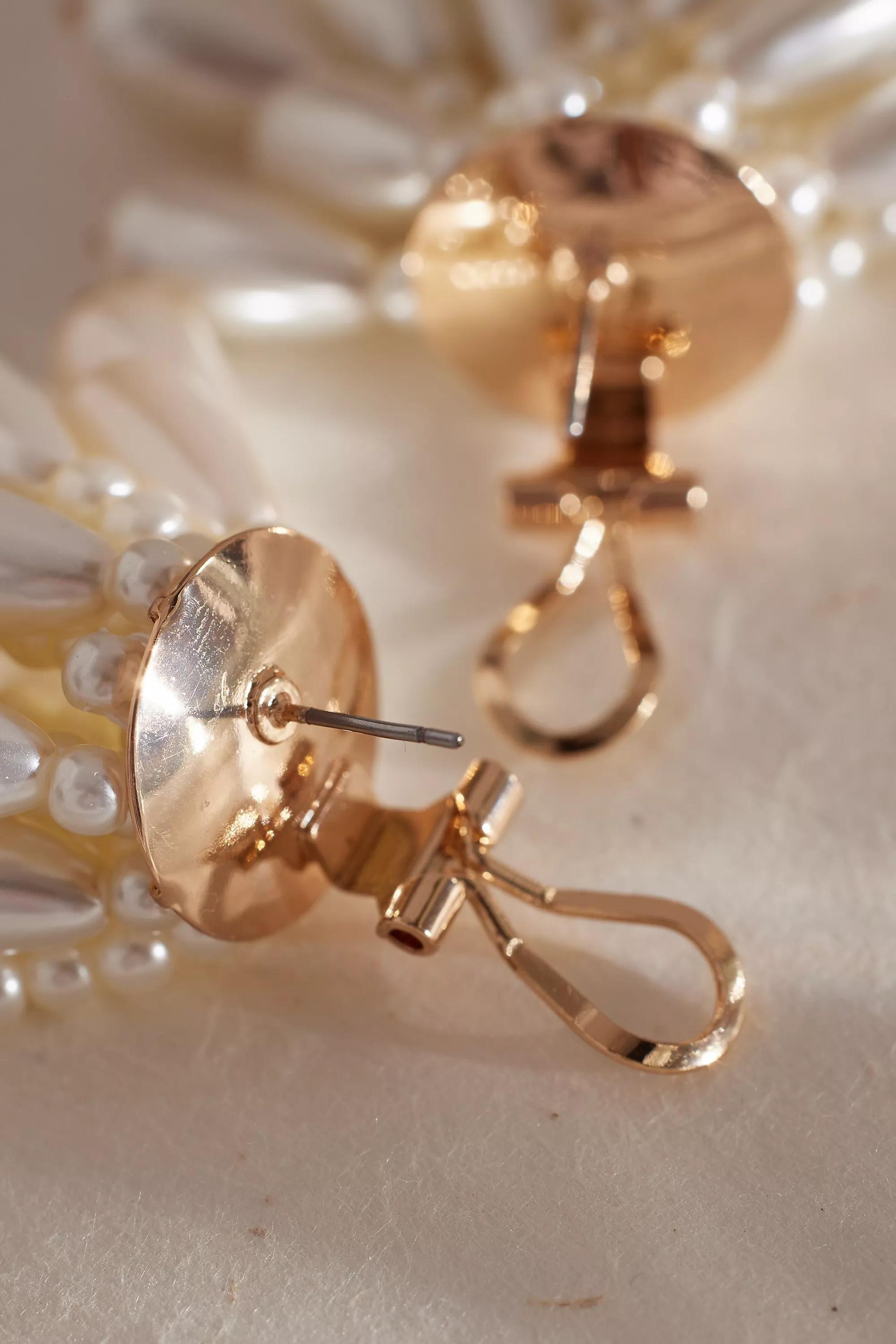 Drippy Pom Pom Earrings, Pearl, , large image number 4
