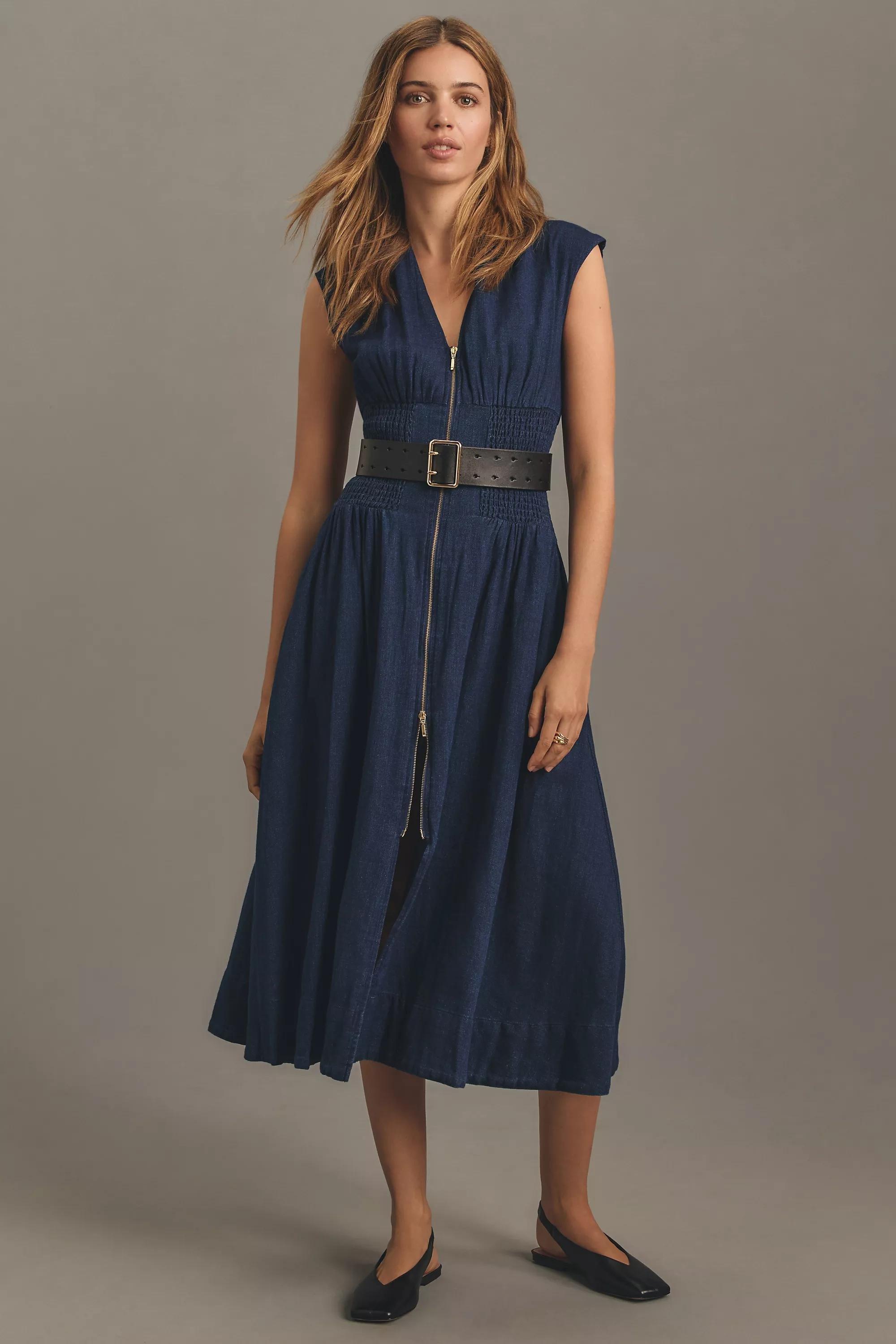 Anthropologie Shirt Dress Casual Midi, Grey, , large image number 0
