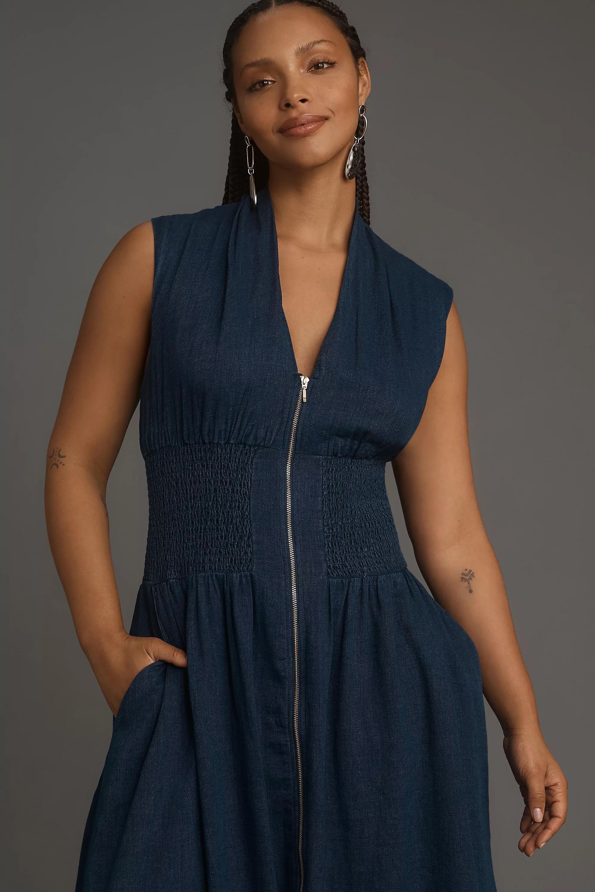 Anthropologie Shirt Dress Casual Midi, Grey, , large image number 4