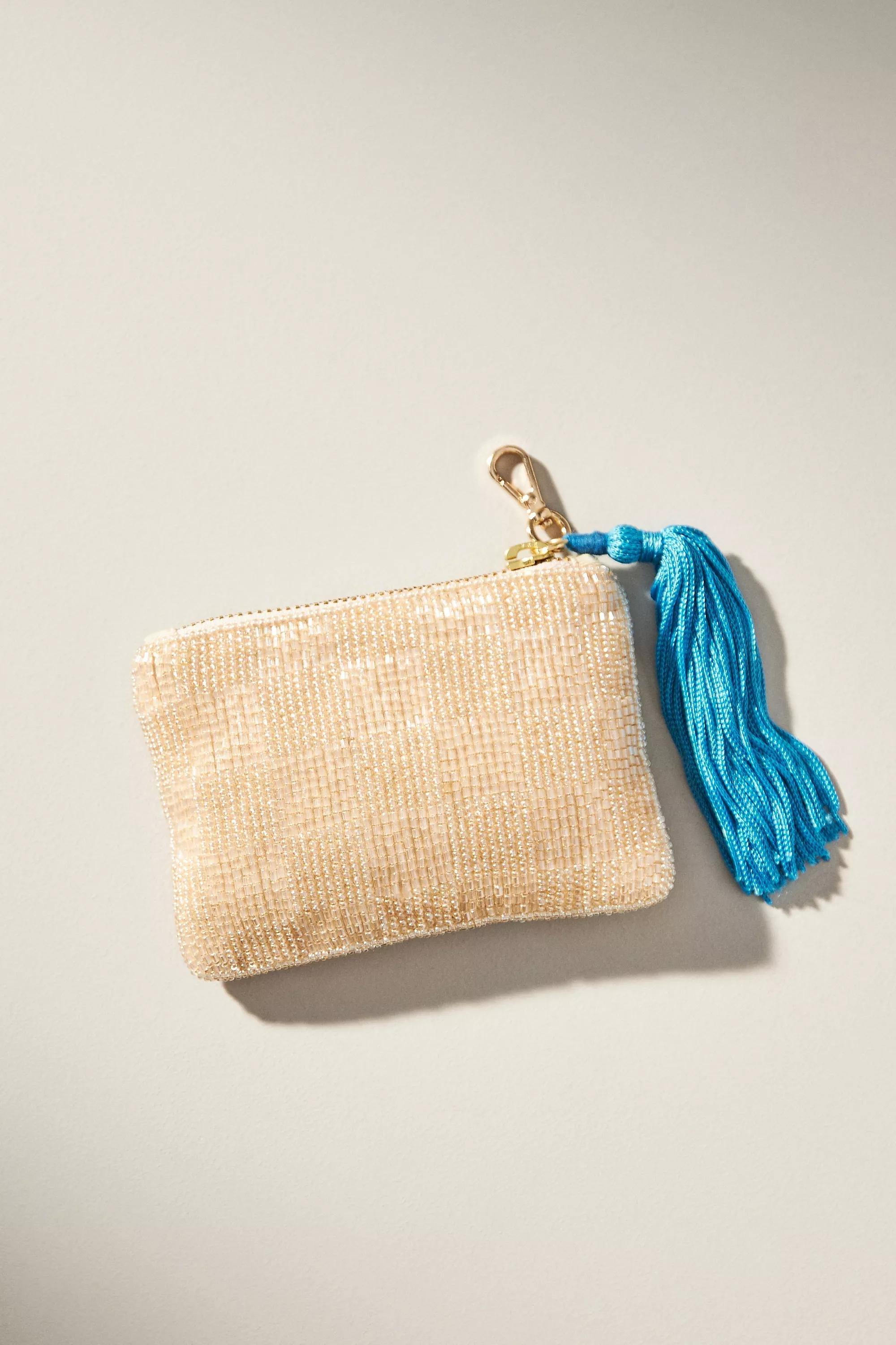 Icon Beaded Tassel Coin Purse, Blue, A501_0040, large image number 2