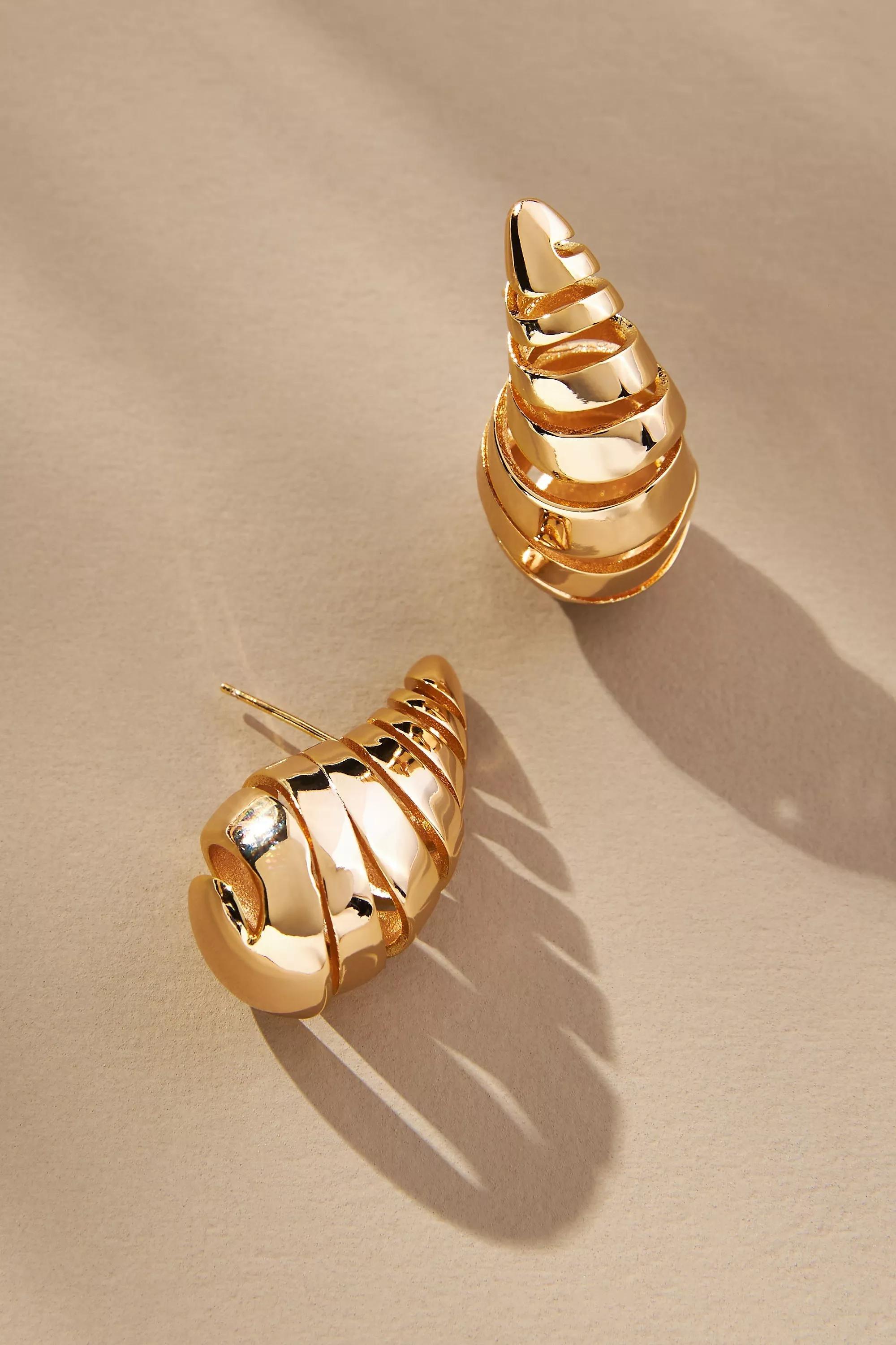 The Petra Sliced Drop Earrings, Gold, , large image number 0