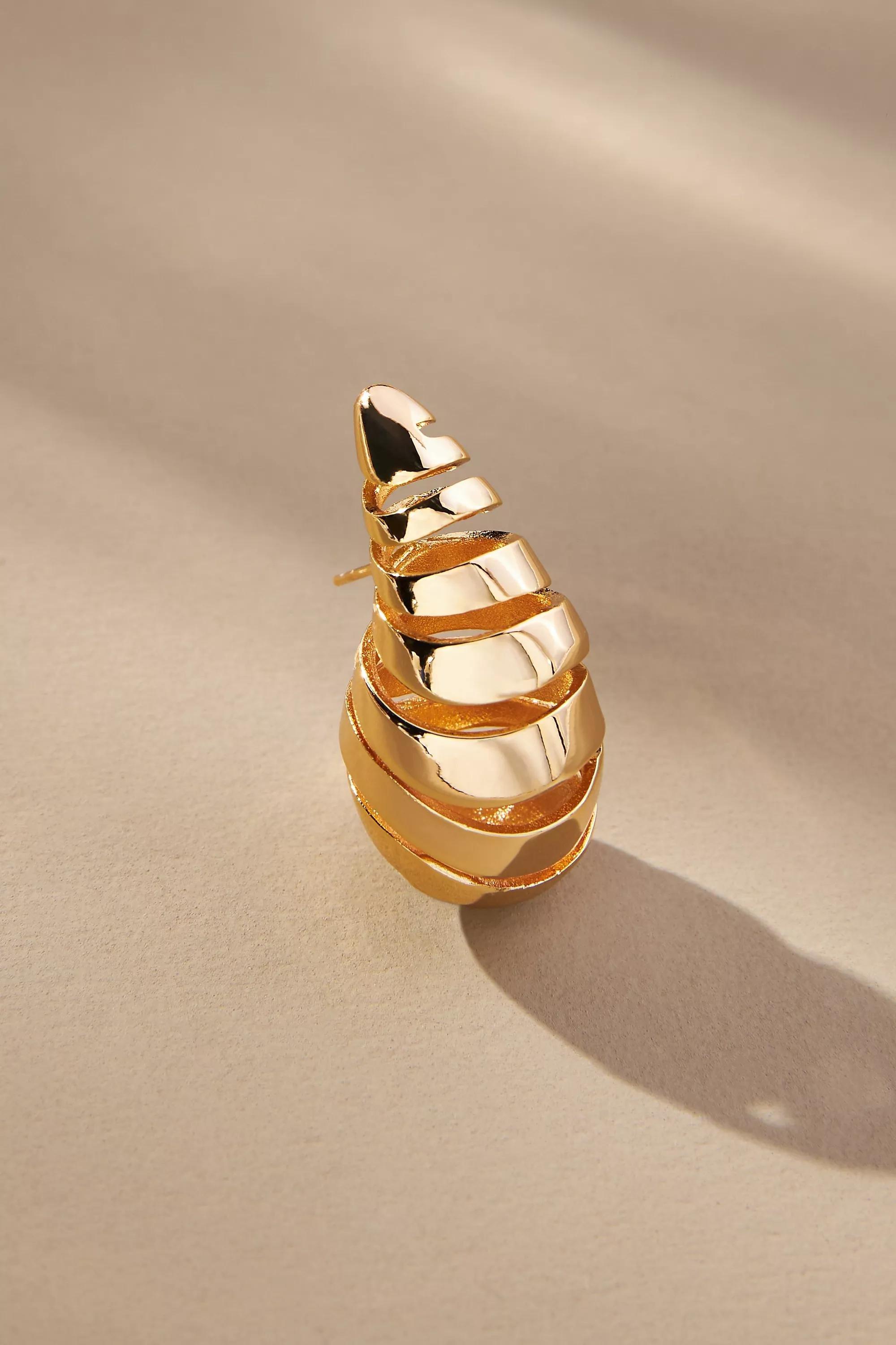 The Petra Sliced Drop Earrings, Gold, , large image number 1