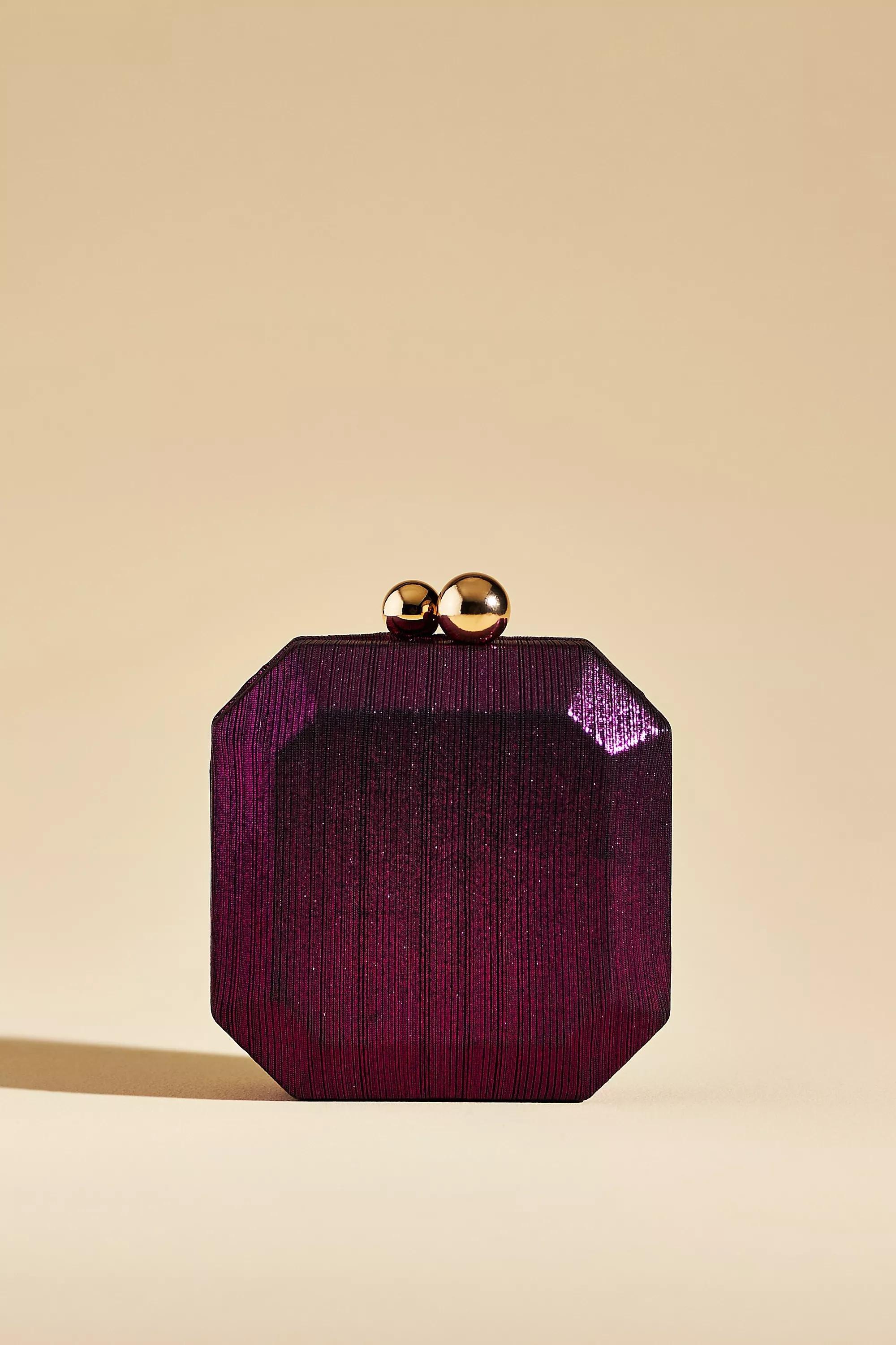 Mini Metallic Hard Case Box Clutch Bag, Pink, A501_0066, large image number 1