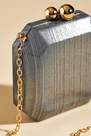 Anthropologie - Mini Metallic Hard Case Box Clutch Bag, Burgundy