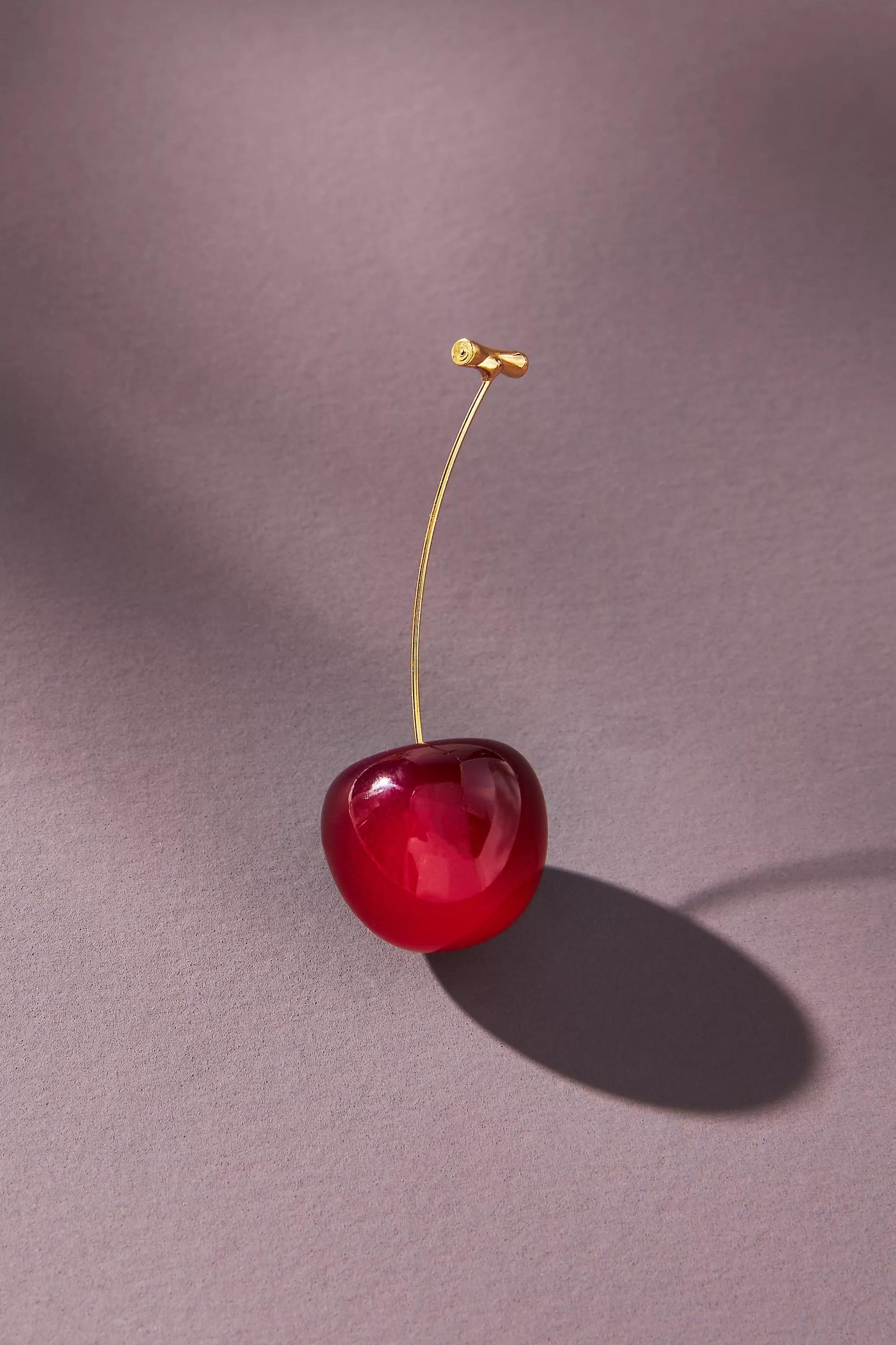 Cherry Drop Earrings, Red, A501_0060, large image number 2
