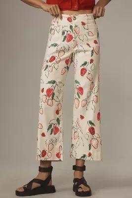 Maeve The Phthalo Ruth Colette Cropped Wide-Leg Trousers, Pink, , large image number 2