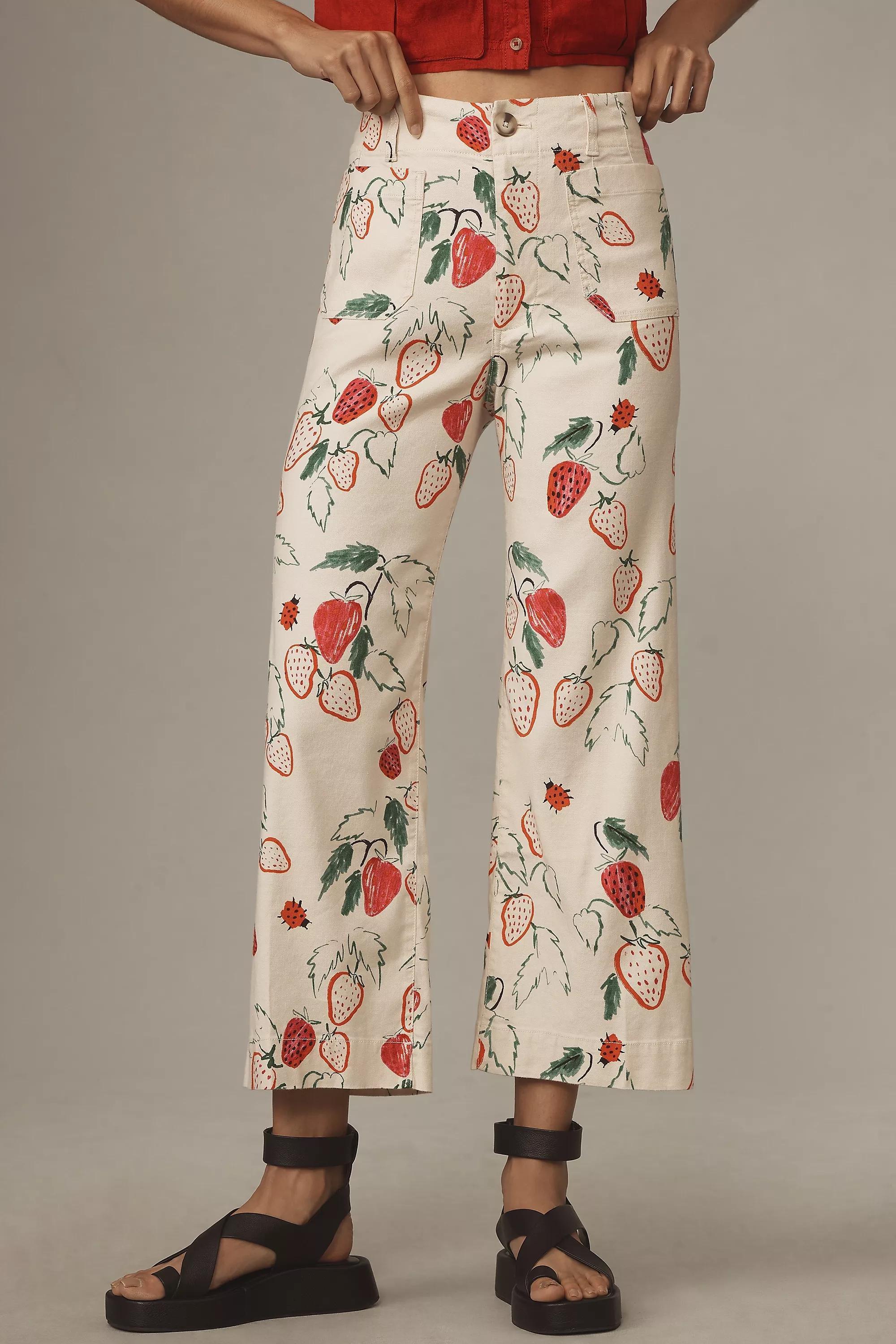 Maeve The Phthalo Ruth Colette Cropped Wide-Leg Trousers, Pink, , large image number 3