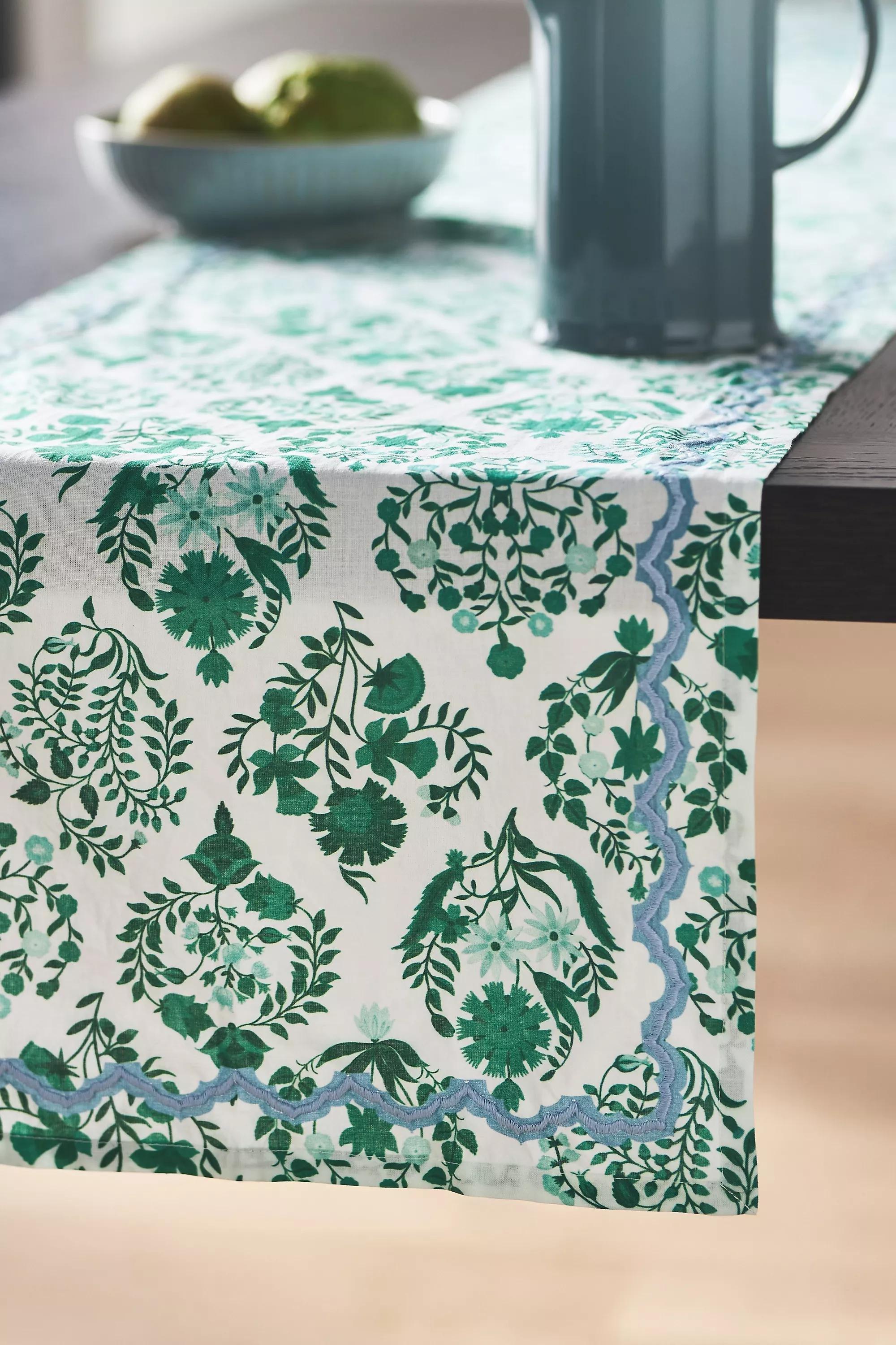 Meera Table Runner, Green, A501_0030, large image number 1