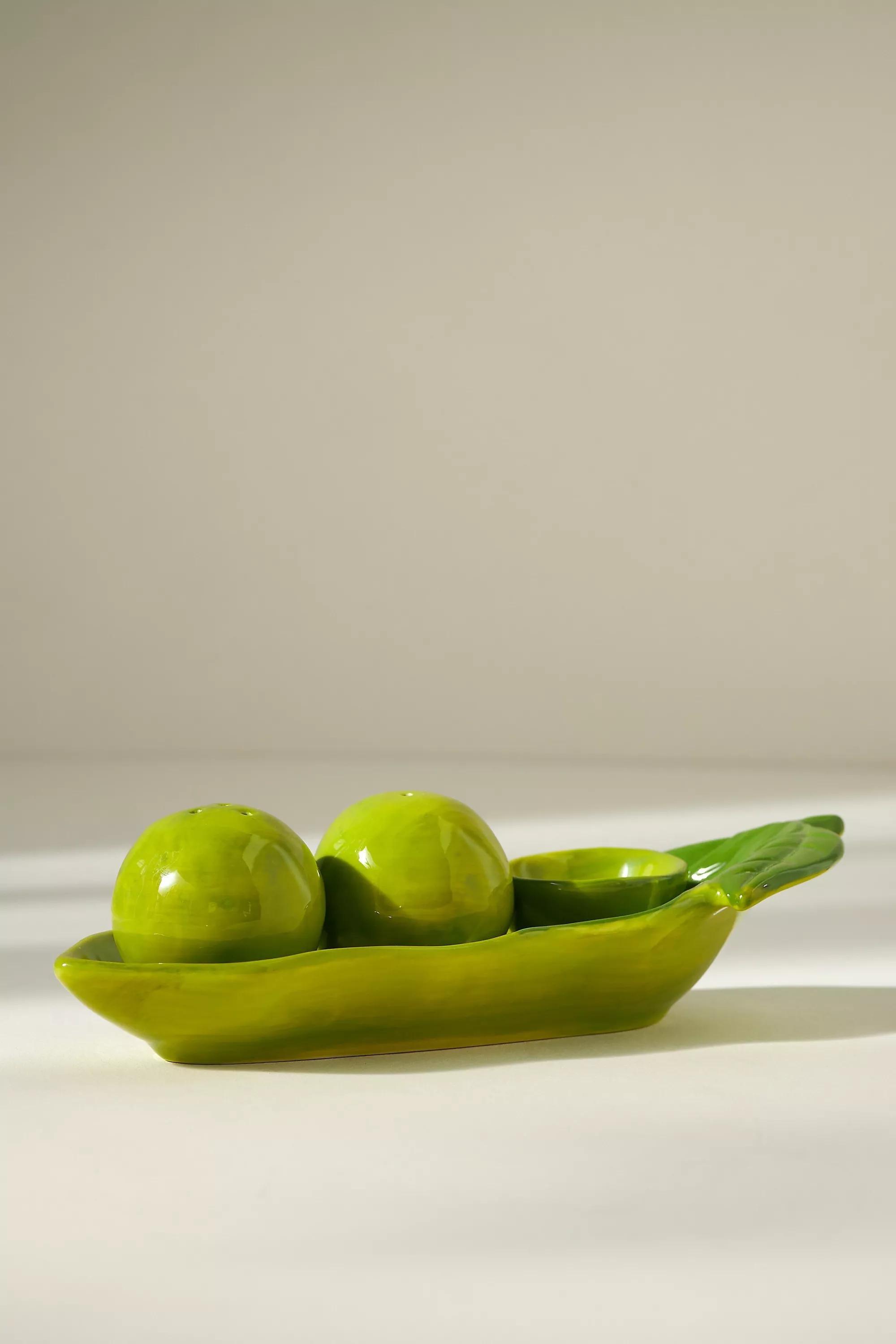 Farmstand Pea Pod Salt And Pepper Shakers, Green, A501_0000, large image number 0