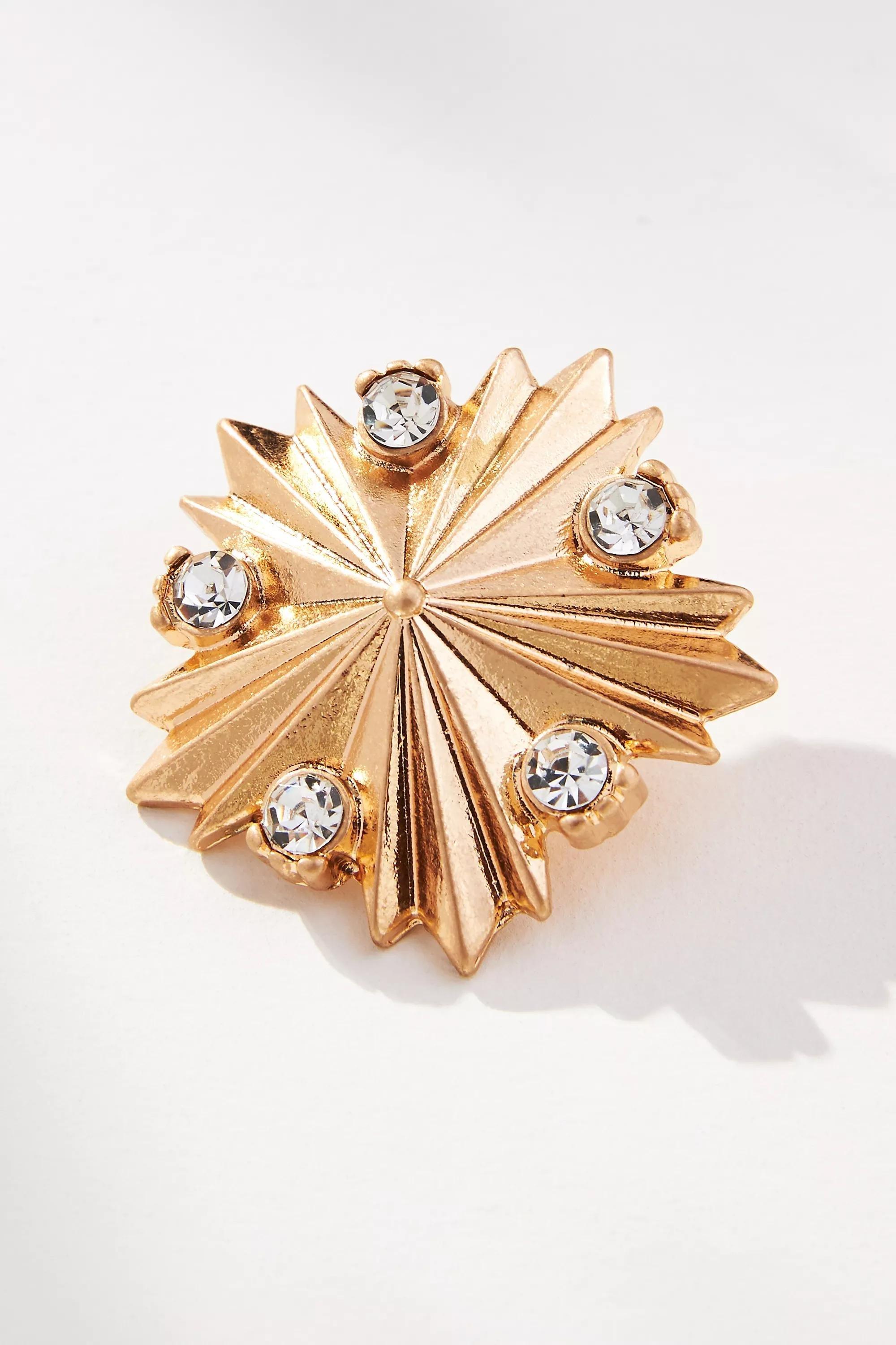 The Restored Vintage Collection: Crystal Starburst Earrings, Gold, A501_0070, large image number 1