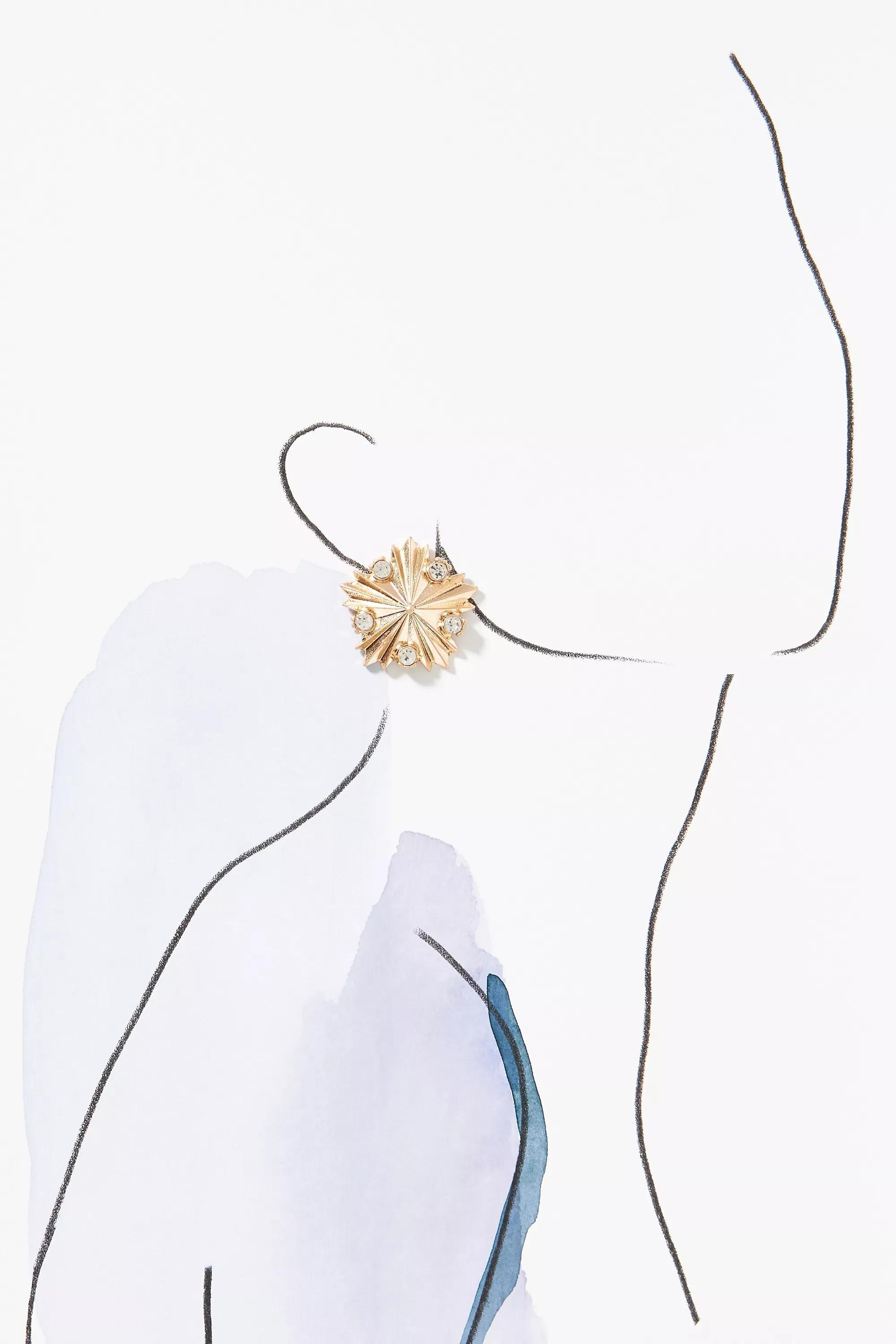 The Restored Vintage Collection: Crystal Starburst Earrings, Gold, A501_0070, large image number 2