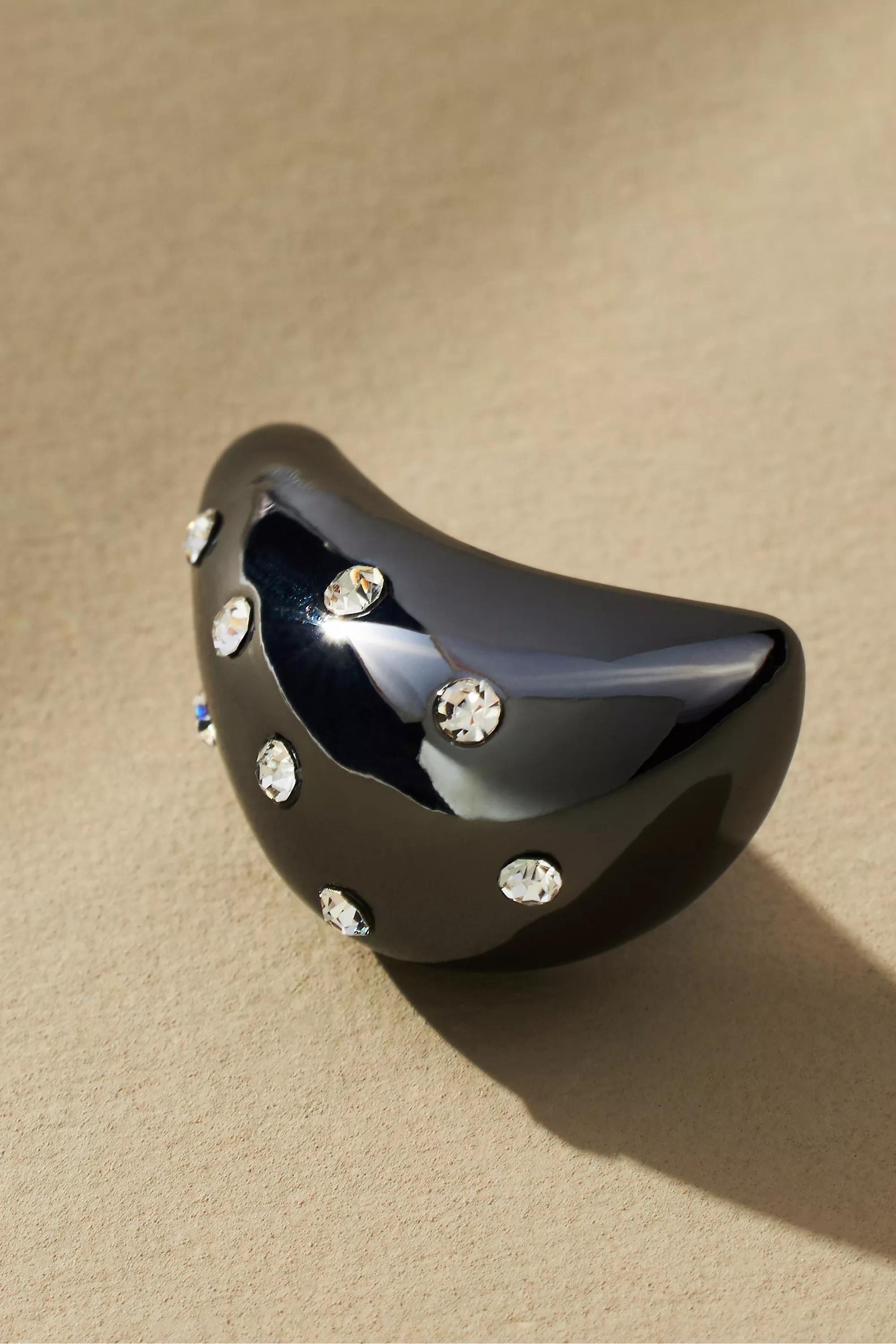 The Petra Embellished Mini Drop Earrings, Black, A501_0001, large image number 1