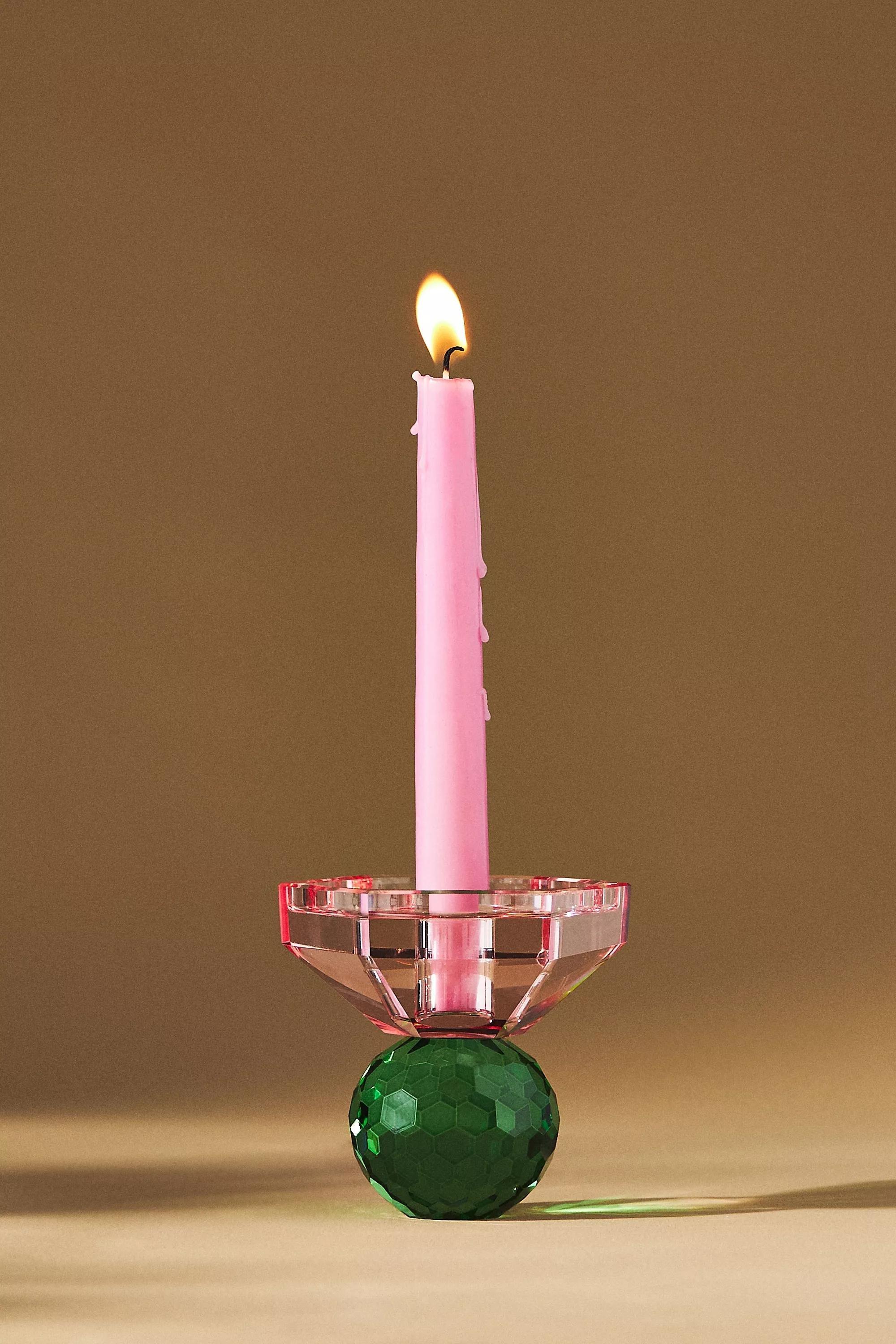 Cut Glass Candle Holder, Pink, A501_0266, large image number 0