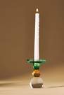 Anthropologie - Cut Glass Candle Holder, Green