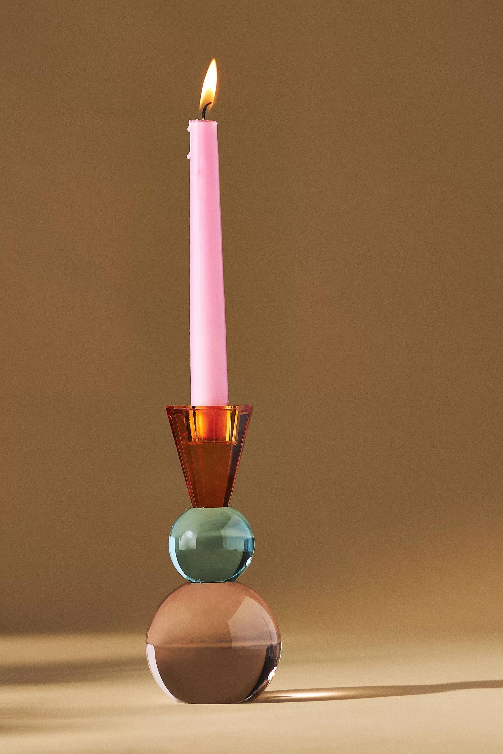 Cut Glass Candle Holder, Blue, A501_0040, large image number 0