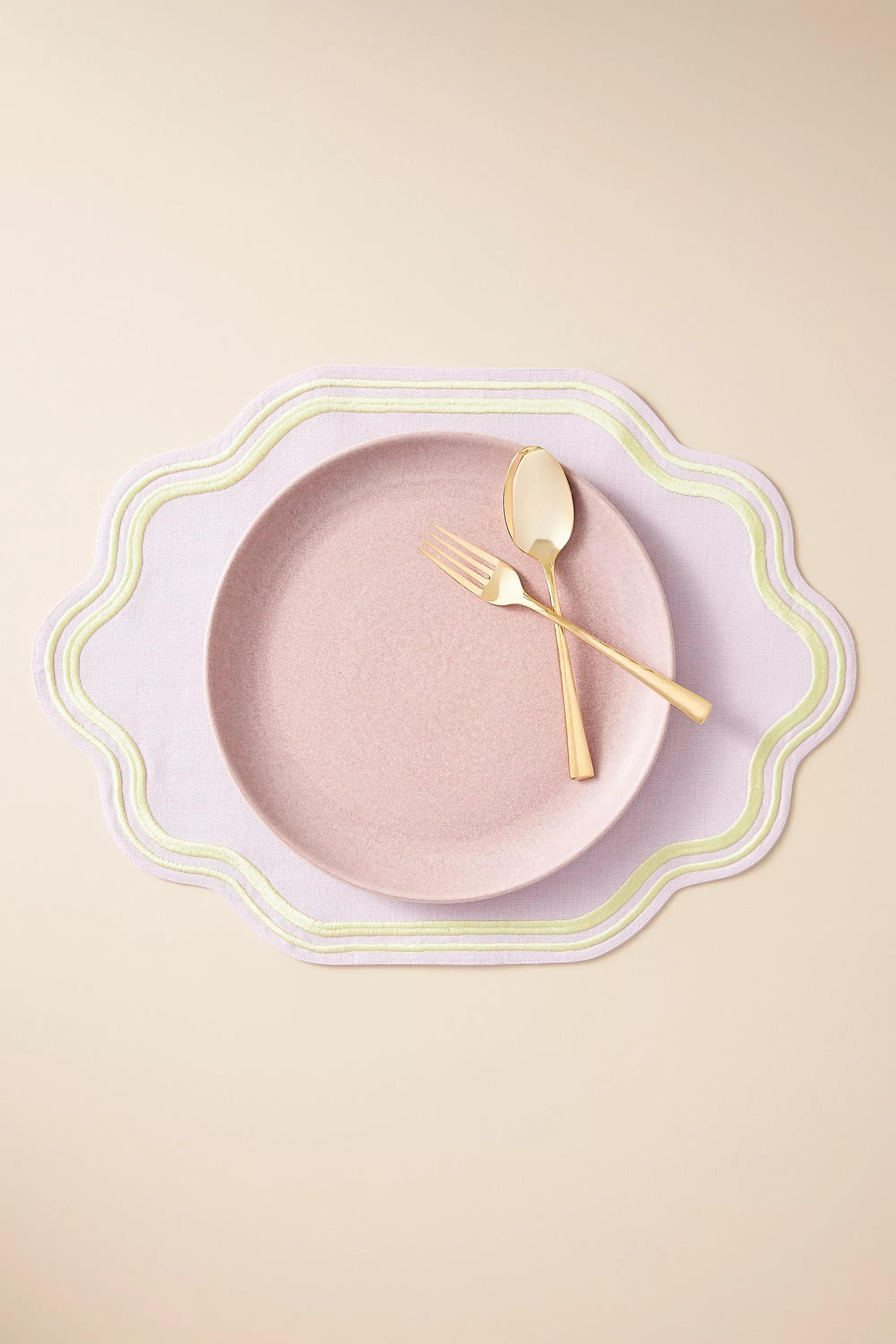 LAVENDER Madeline Embroidered Cotton Placemat, A501_0053, large image number 0
