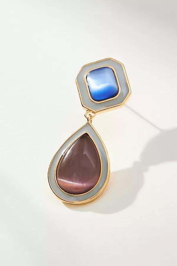 Arden Stone Drop Earrings, Blue, A501_0045, large image number 1