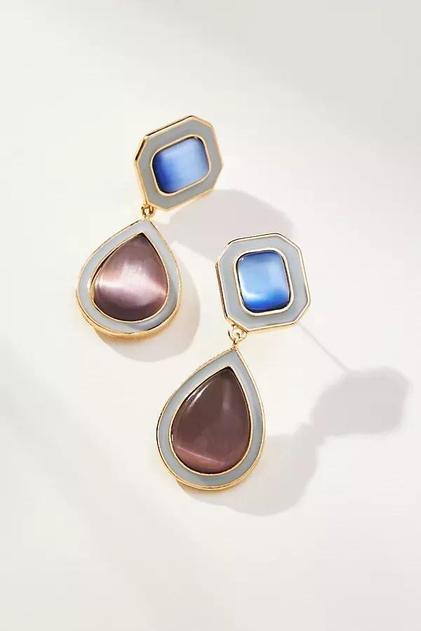Arden Stone Drop Earrings, Blue, A501_0045, large image number 5
