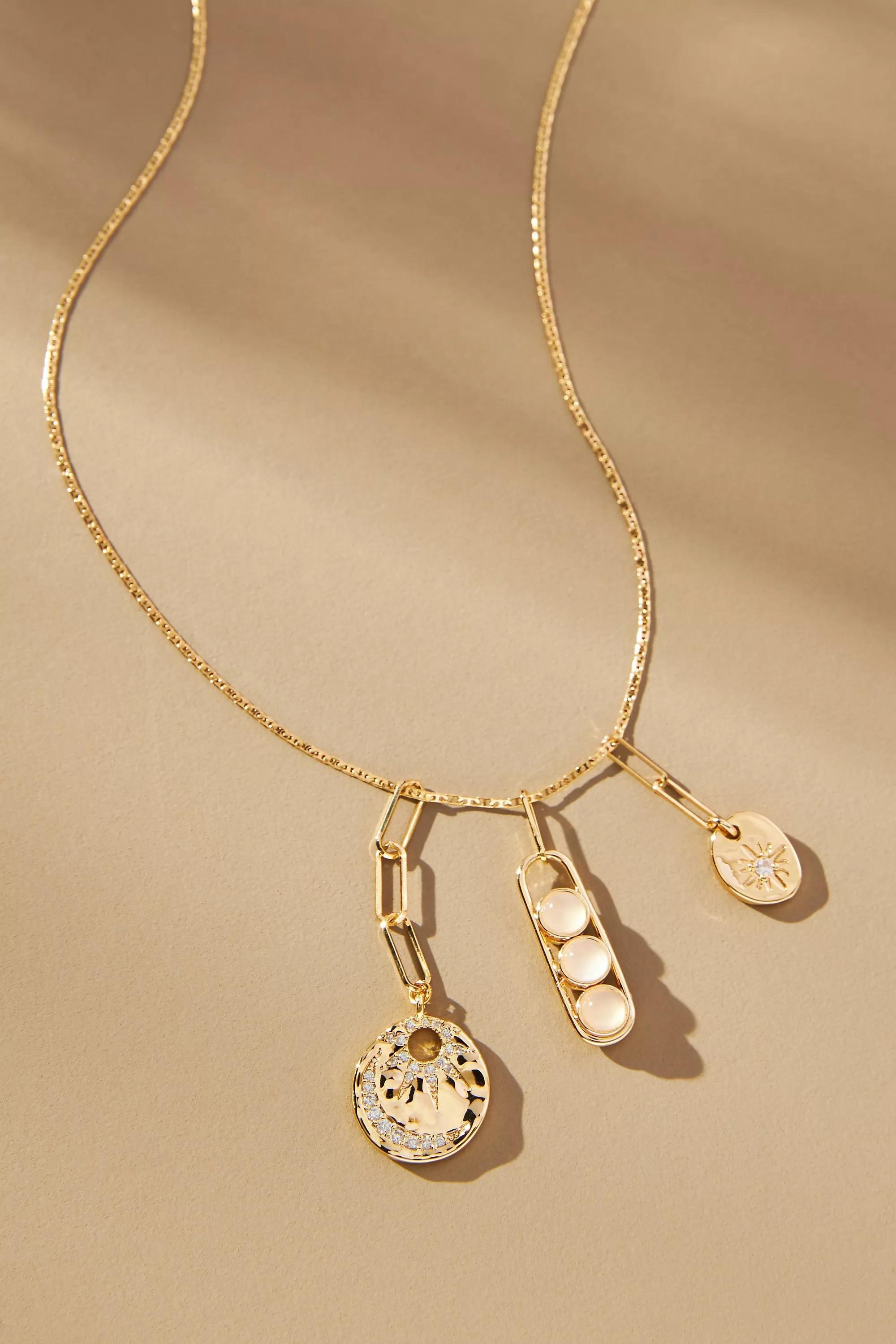 Opalescent Charm Necklace, Gold-Plated, A501_0070, large image number 3