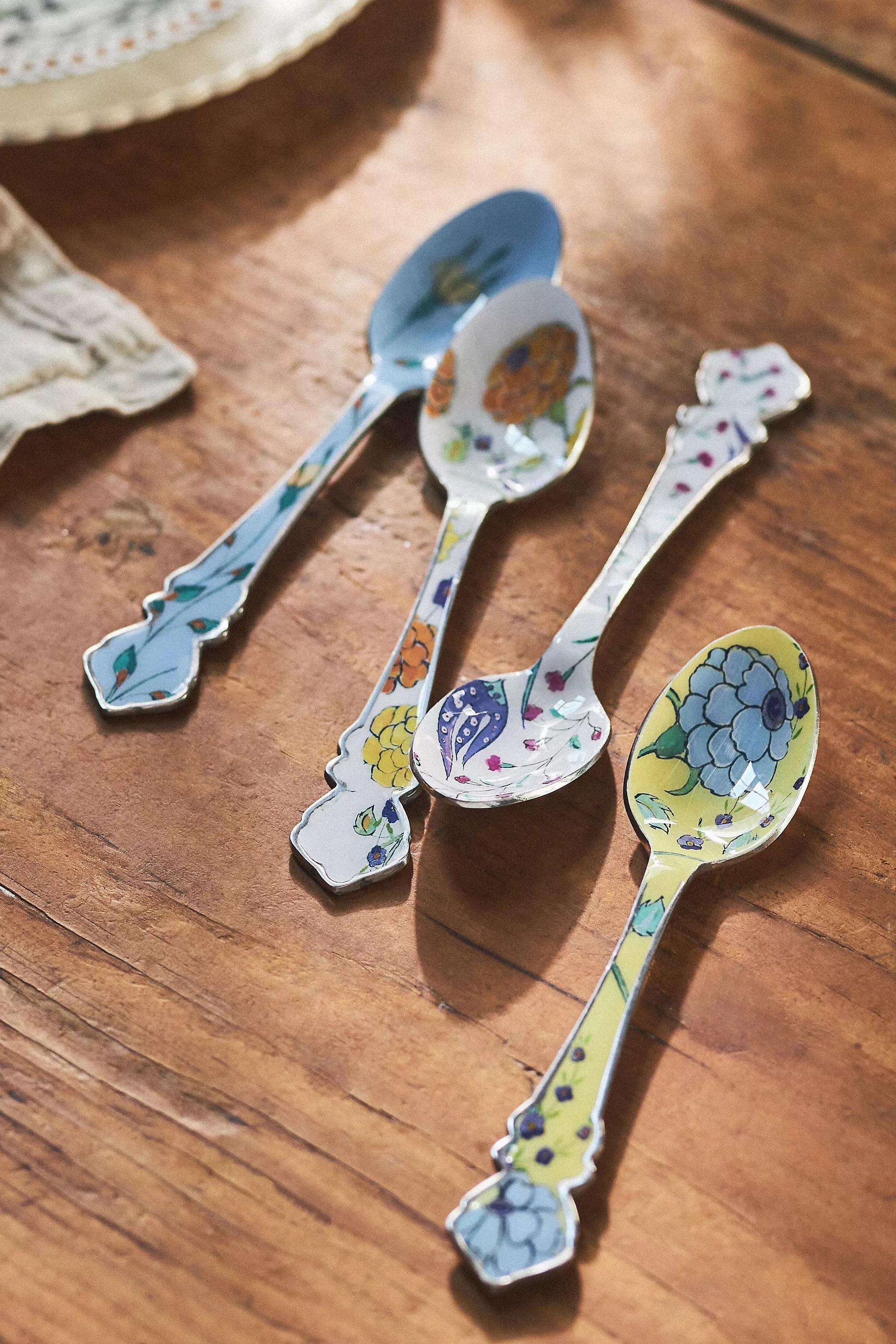 Turkuaz Kitchen Teaspoons, Set of 4, Multicolour, A501_0000, large image number 1