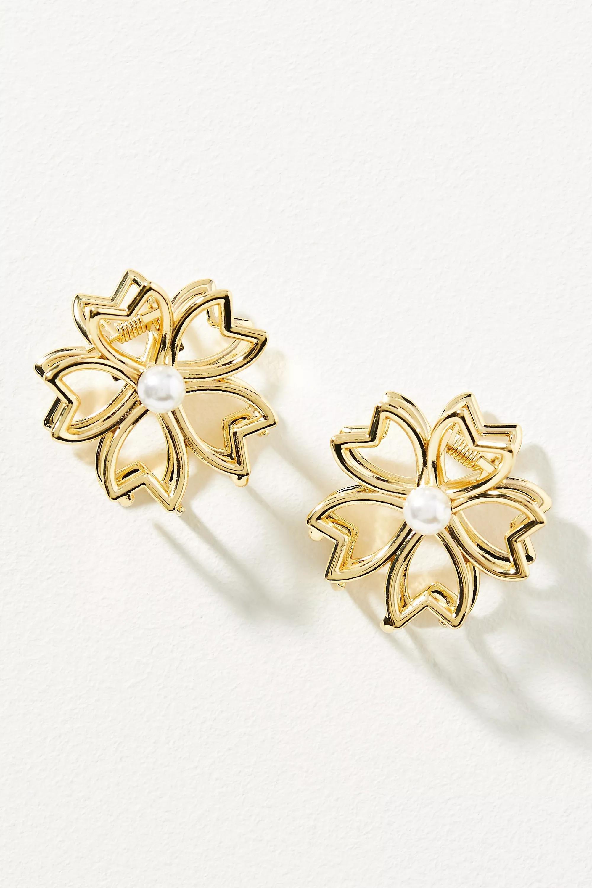 Hair Clips Set Of 2, Gold, , large image number 0