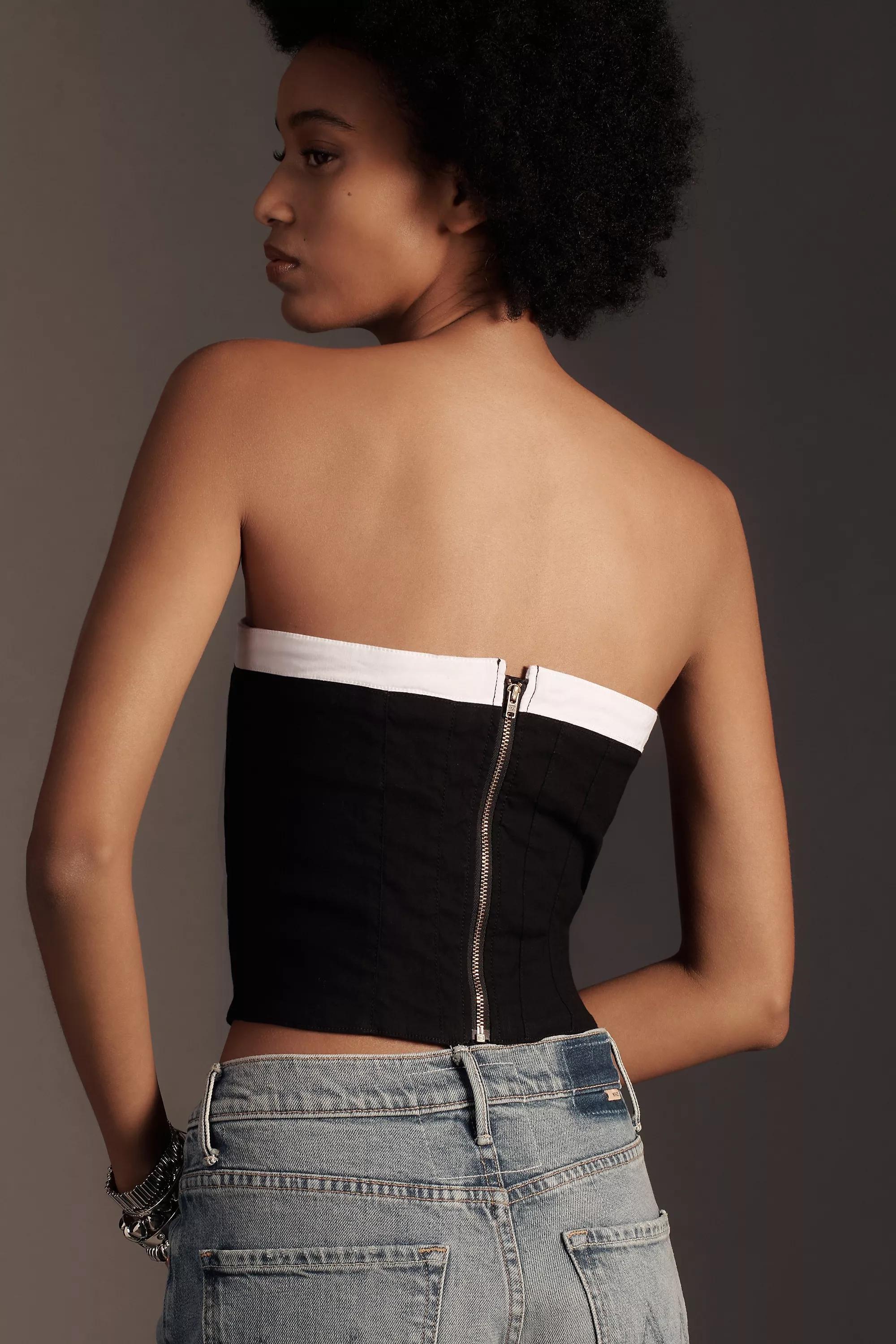 Maeve Strapless Peekaboo Top, Multicolour, , large image number 7