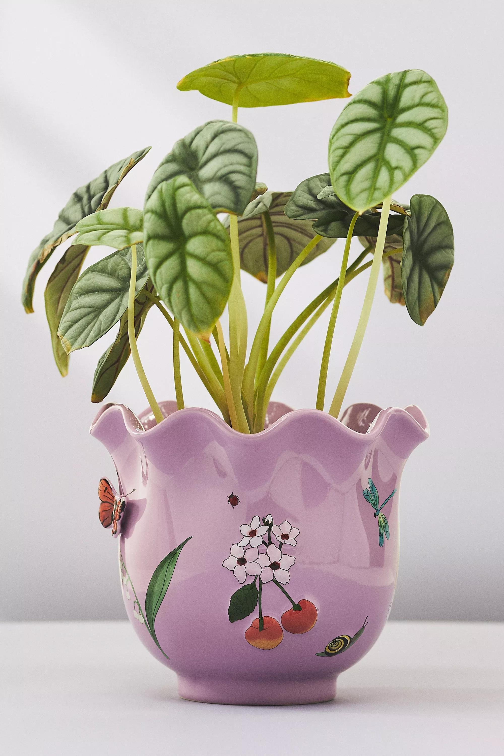 LILAC Faye Glazed Stoneware Plant Pot, A501_0055, large image number 0