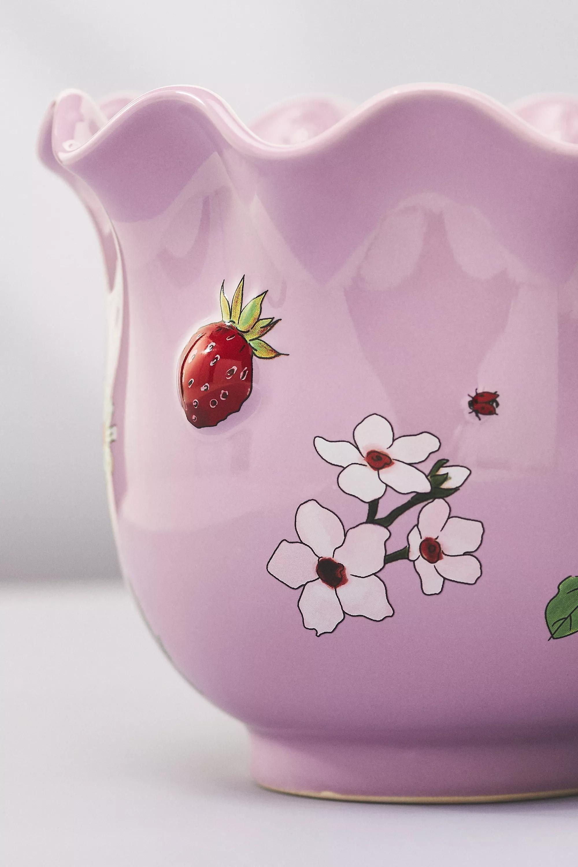 LILAC Faye Glazed Stoneware Plant Pot, A501_0055, large image number 2