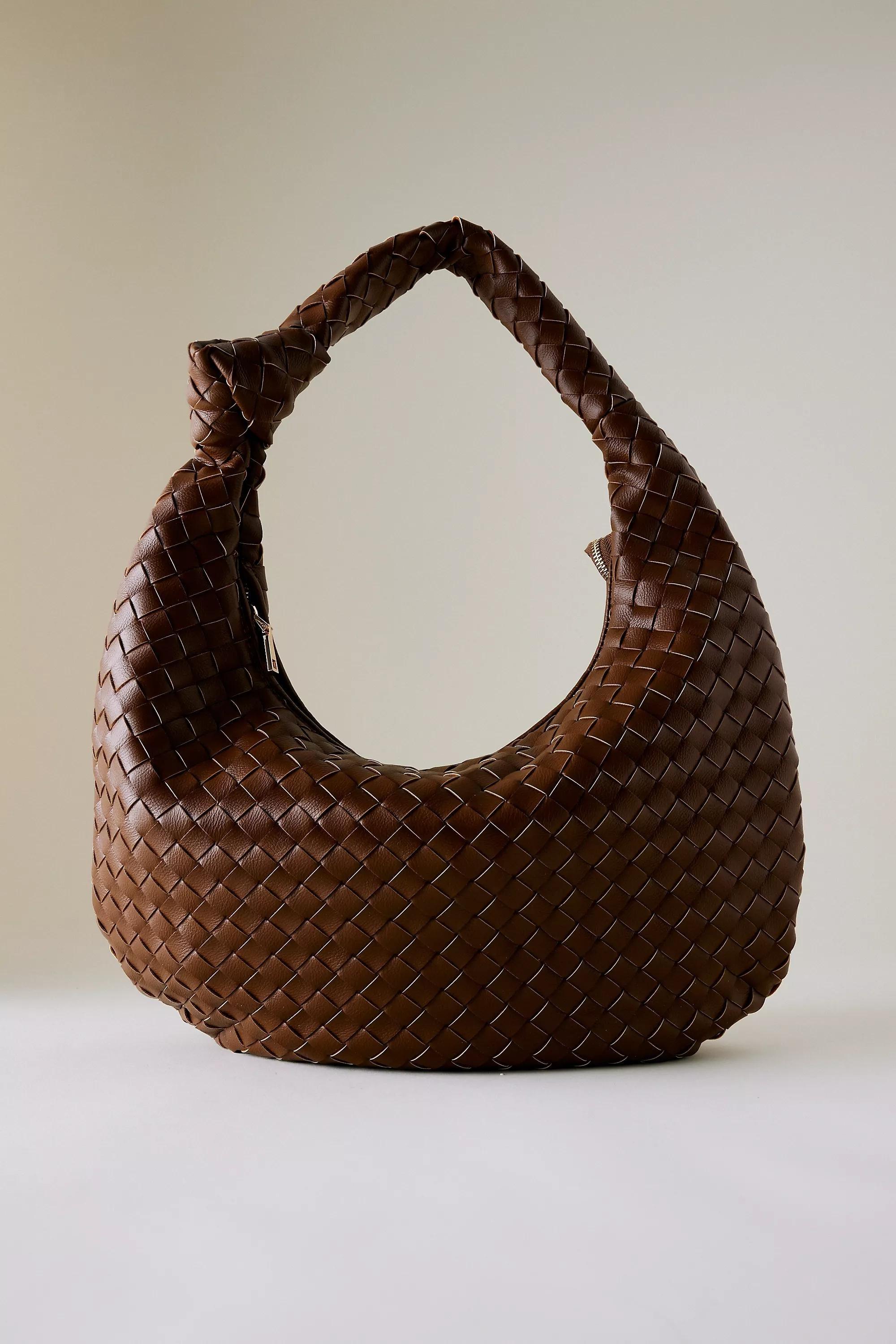 Anthropologie Woven Handmade Satchel, Brown, A501_0020, large image number 0