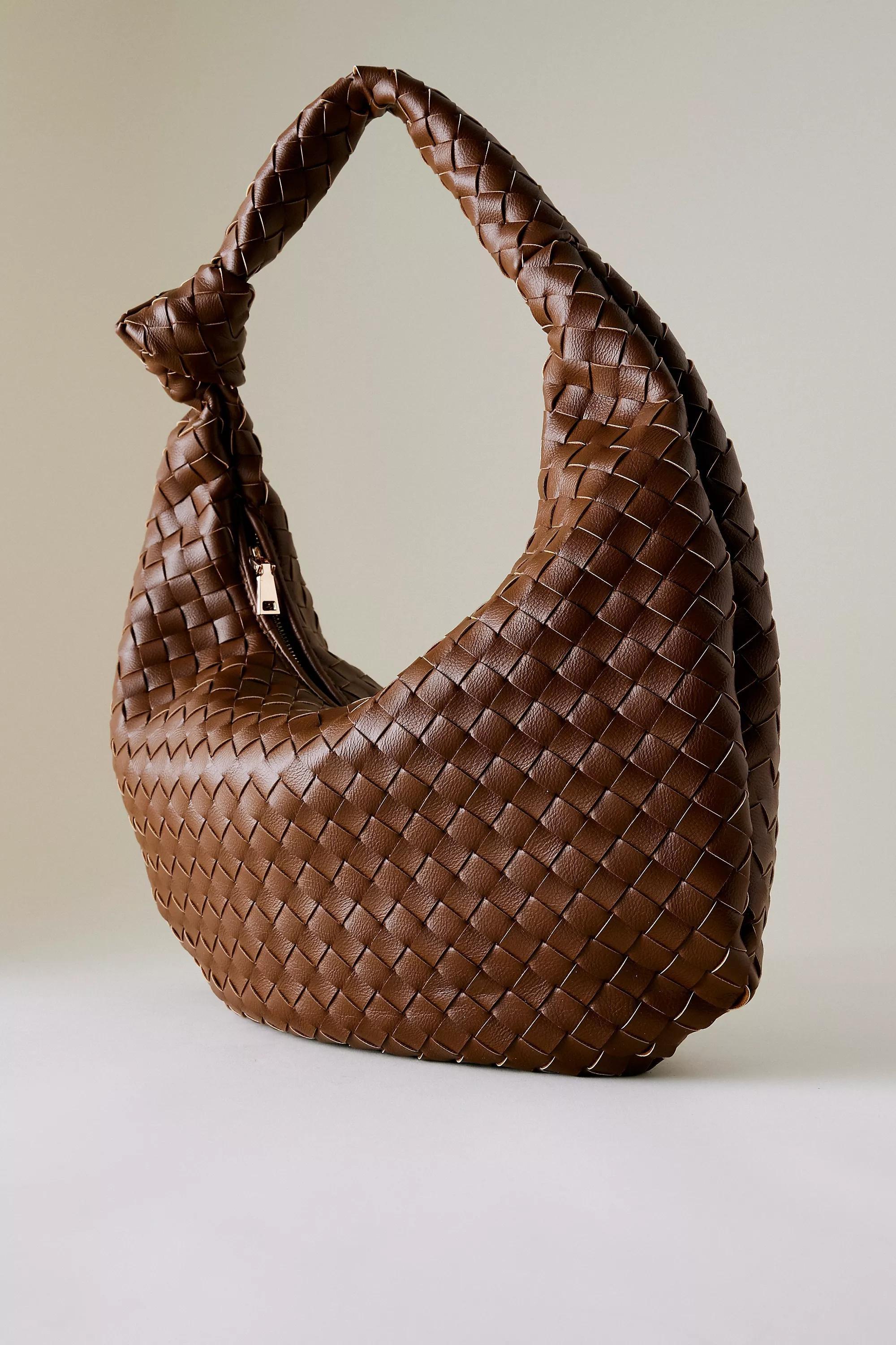 Anthropologie Woven Handmade Satchel, Brown, A501_0020, large image number 2