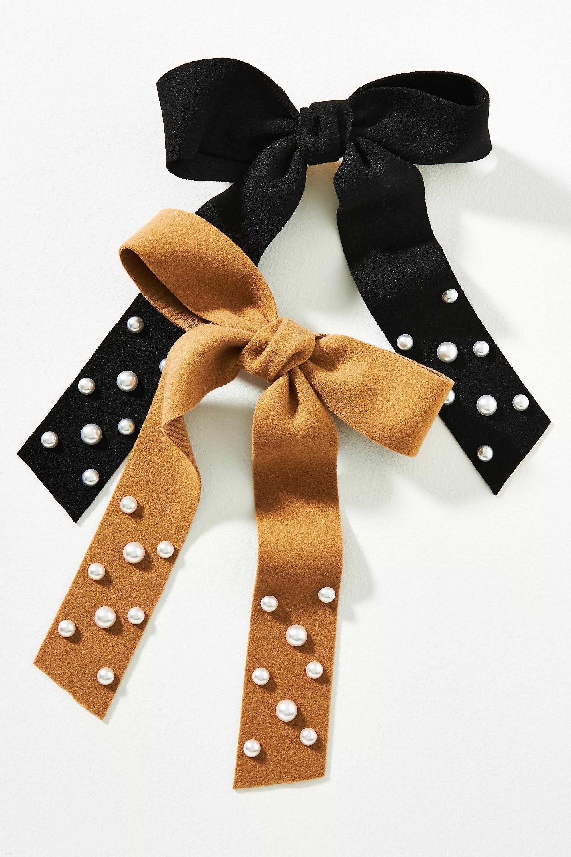 Embellished Felt Hair Bows, Set Of 2, A501_0017, large image number 0