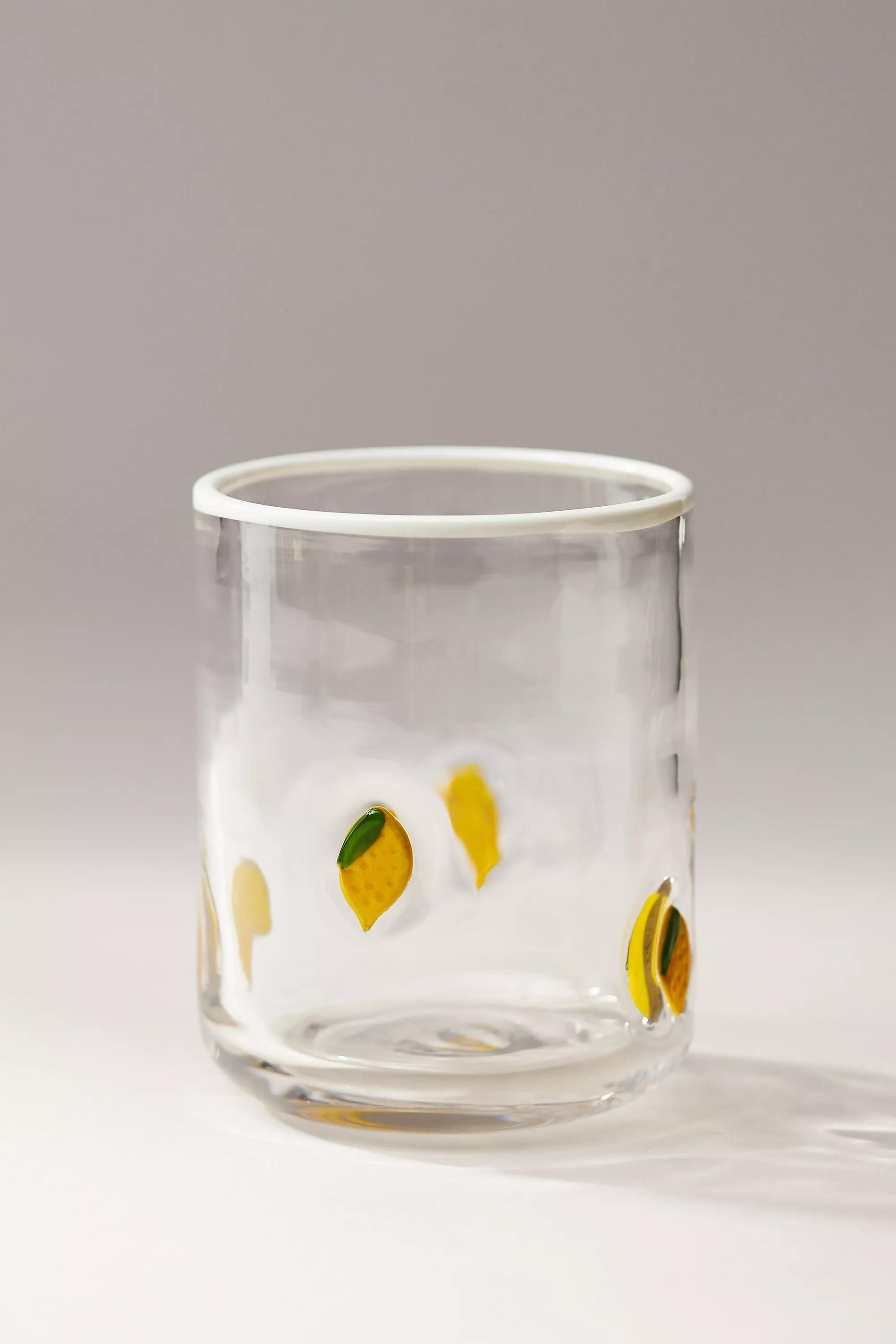 Anthropologie - Valentine Icon Juice Glass, Yellow