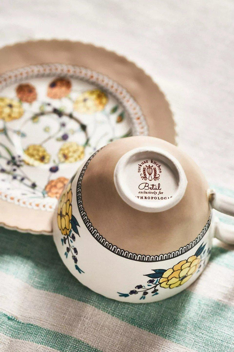 Turkuaz Kitchen Teacup & Saucer, Gold, A501_0070, large image number 2
