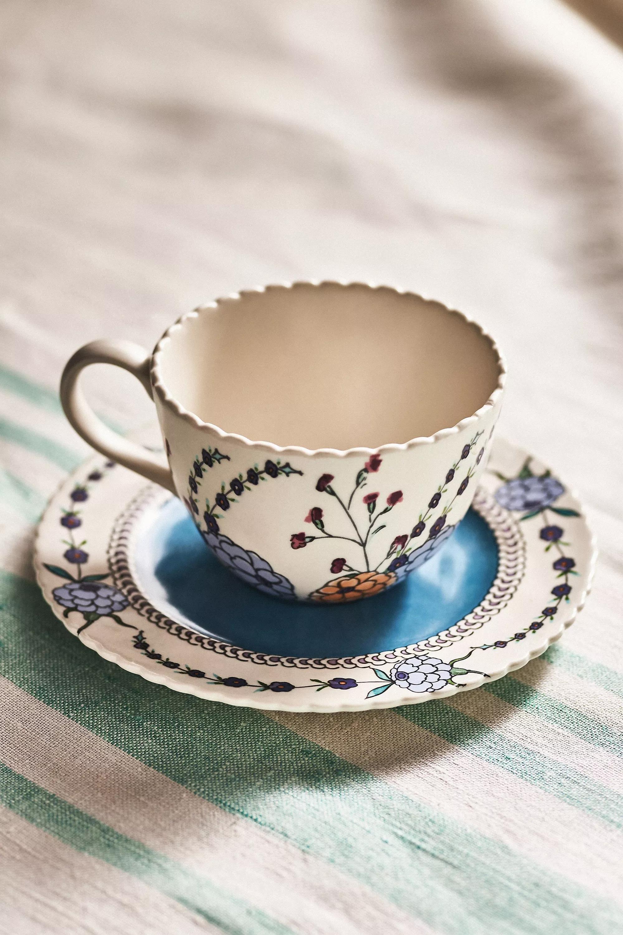 Turkuaz Kitchen Teacup & Saucer, Blue, A501_0097, large image number 1