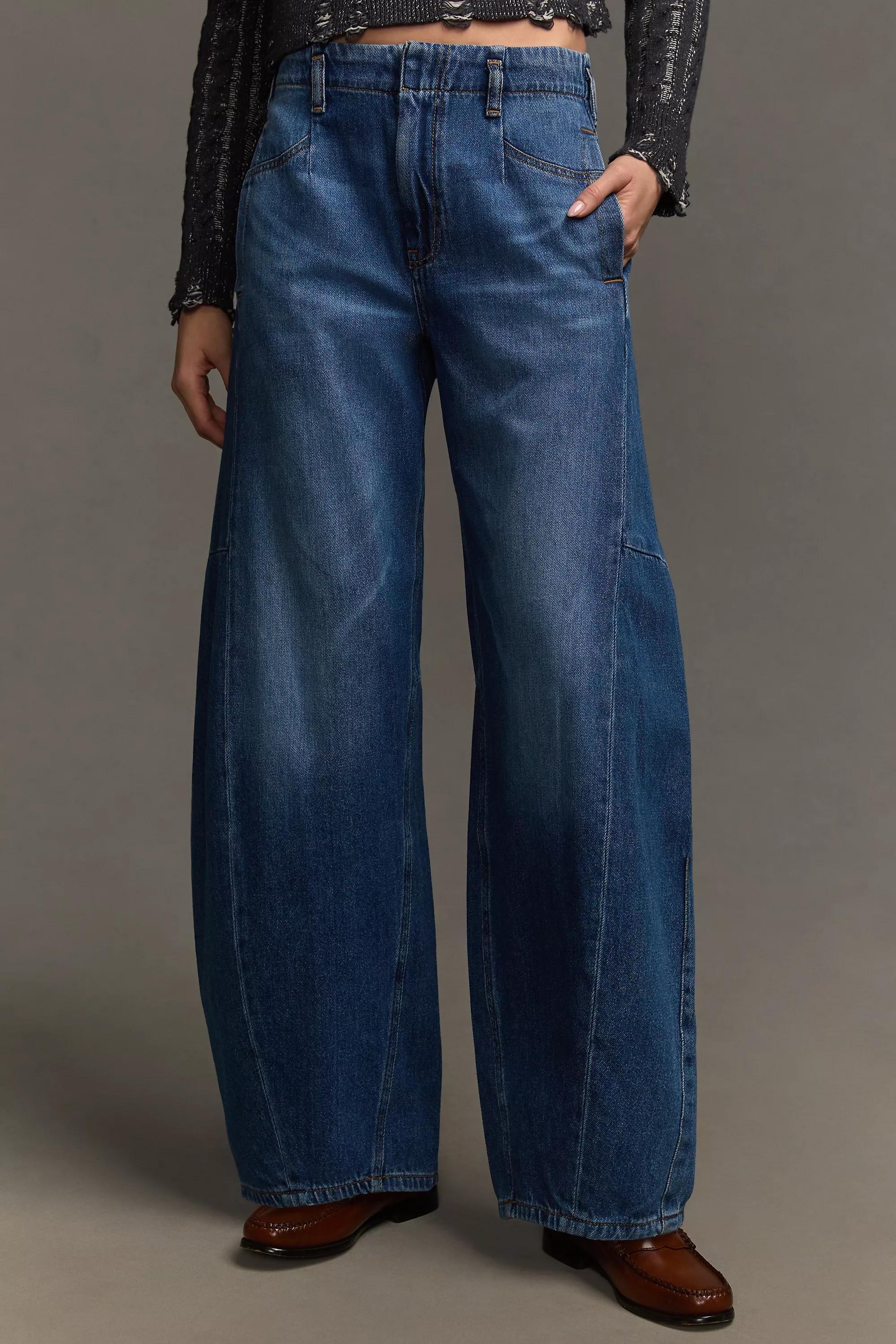 By Pilcro High Rise Tapered Wide Legs Jeans, Navy, , large image number 2