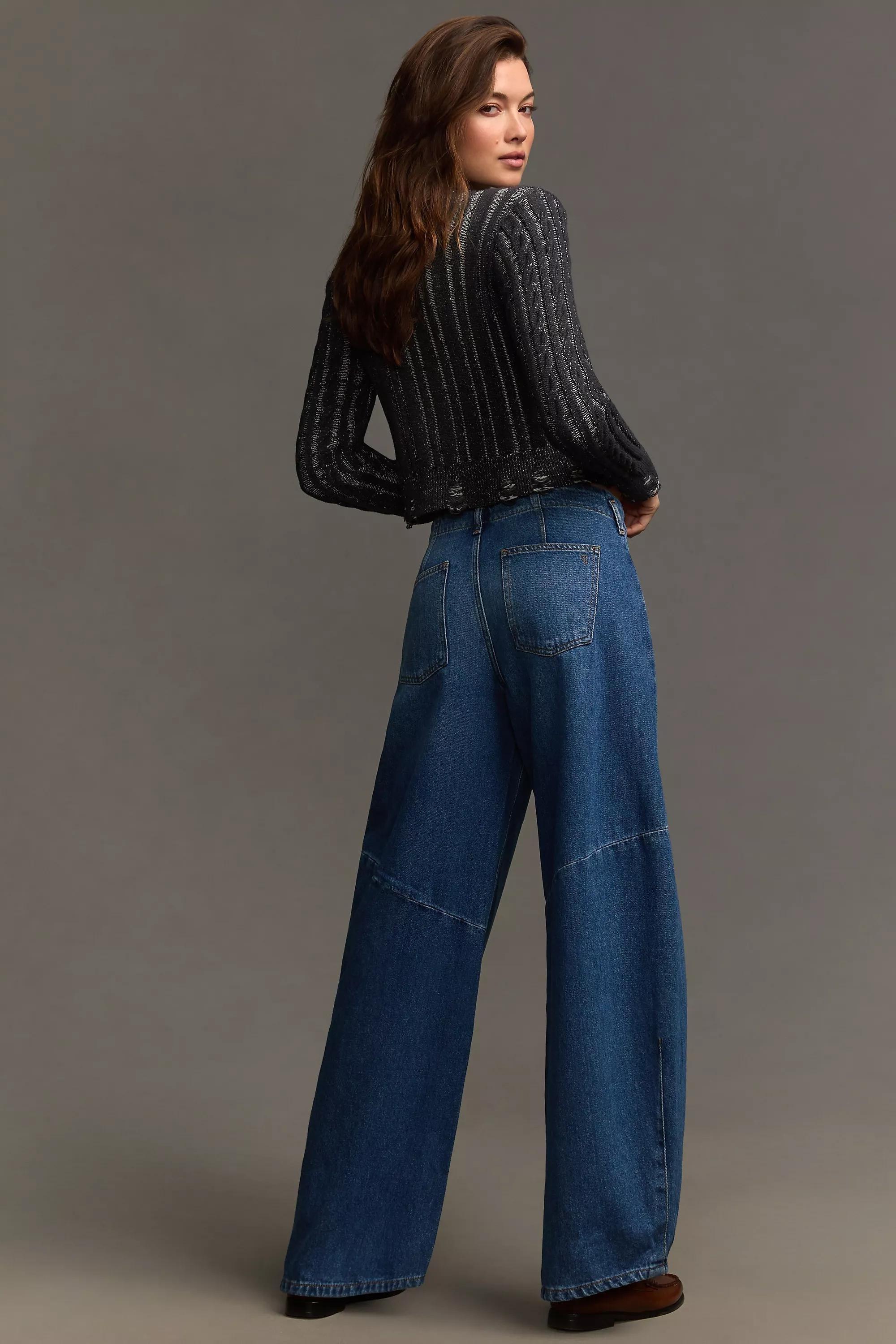By Pilcro High Rise Tapered Wide Legs Jeans, Navy, , large image number 4