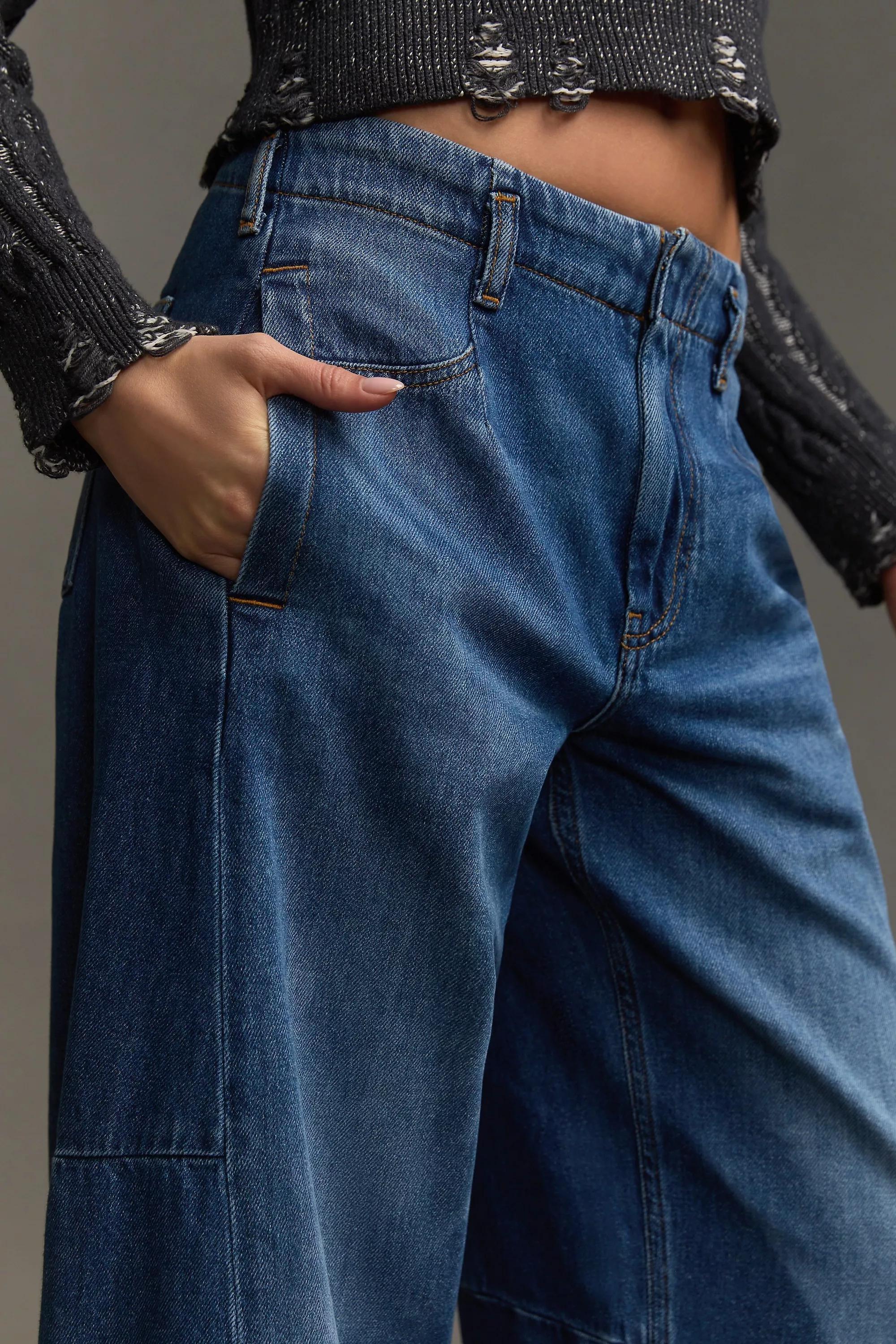 By Pilcro High Rise Tapered Wide Legs Jeans, Navy, , large image number 7