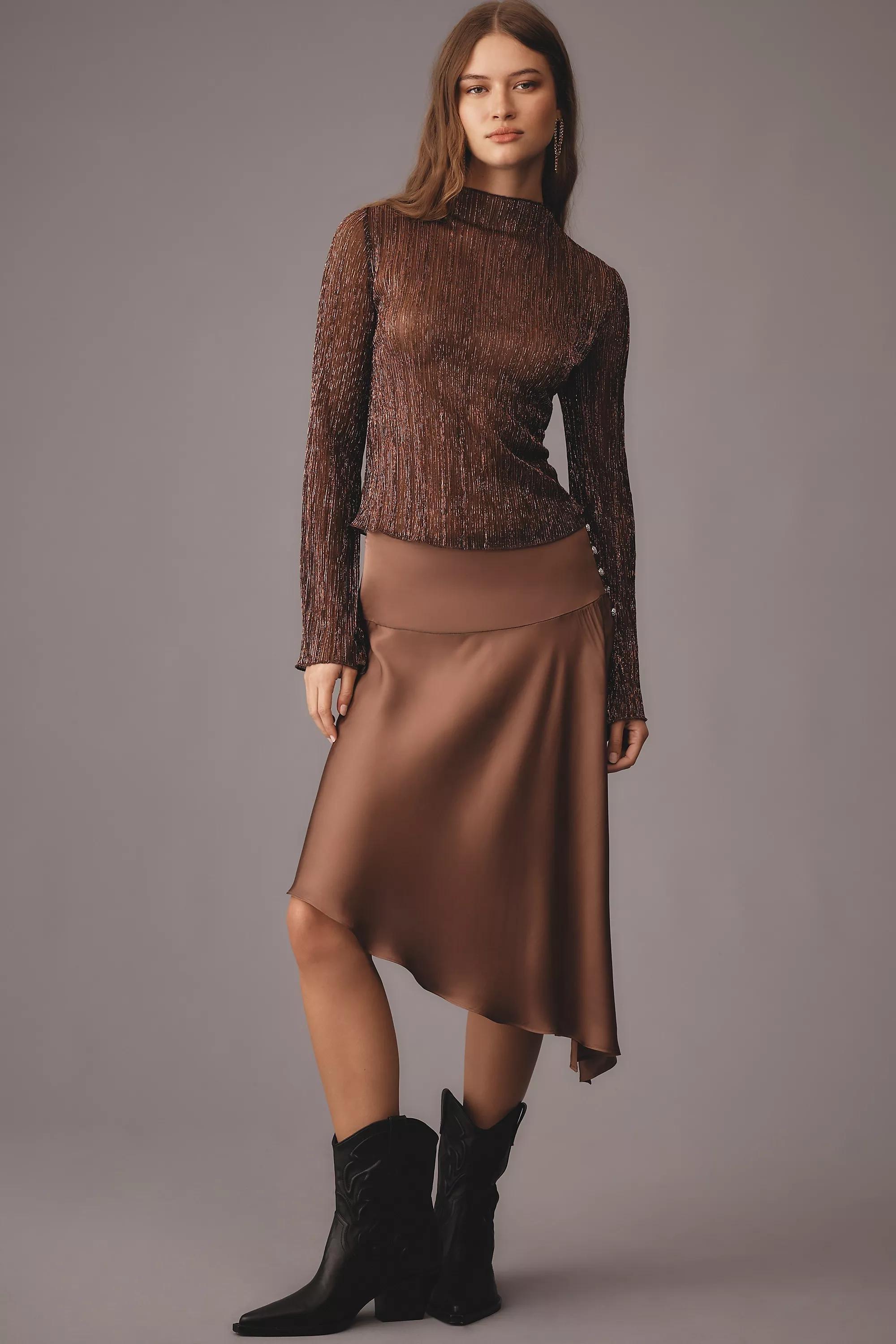 Anthropologie Ribbed Knit Classic, Brown, , large image number 3
