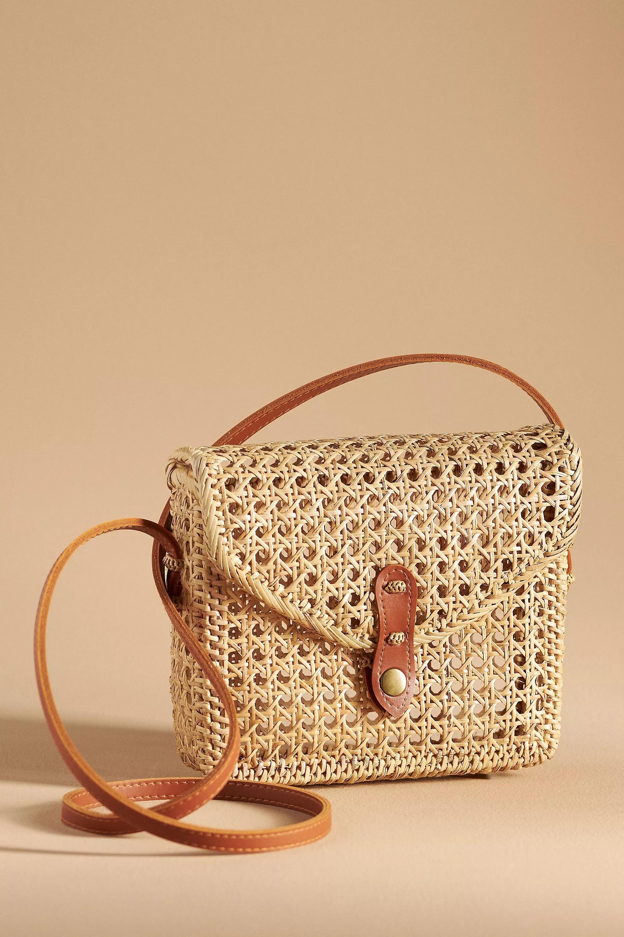 Anthropologie - By Anthropologie Bali Woven Envelope Mini Bag, Beige