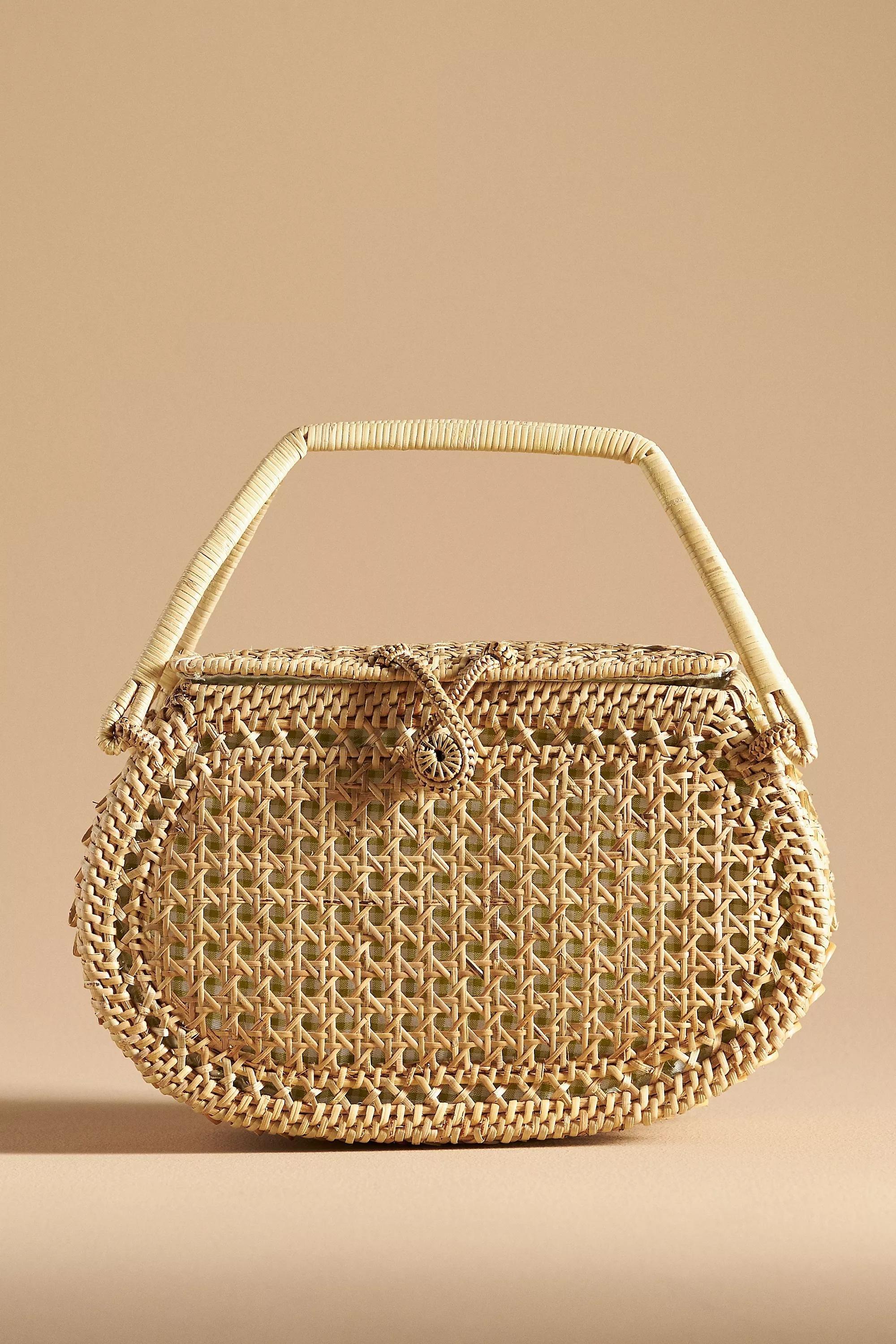 Woven Picnic Bali Clutch Bag, Beige, A501_0014, large image number 0