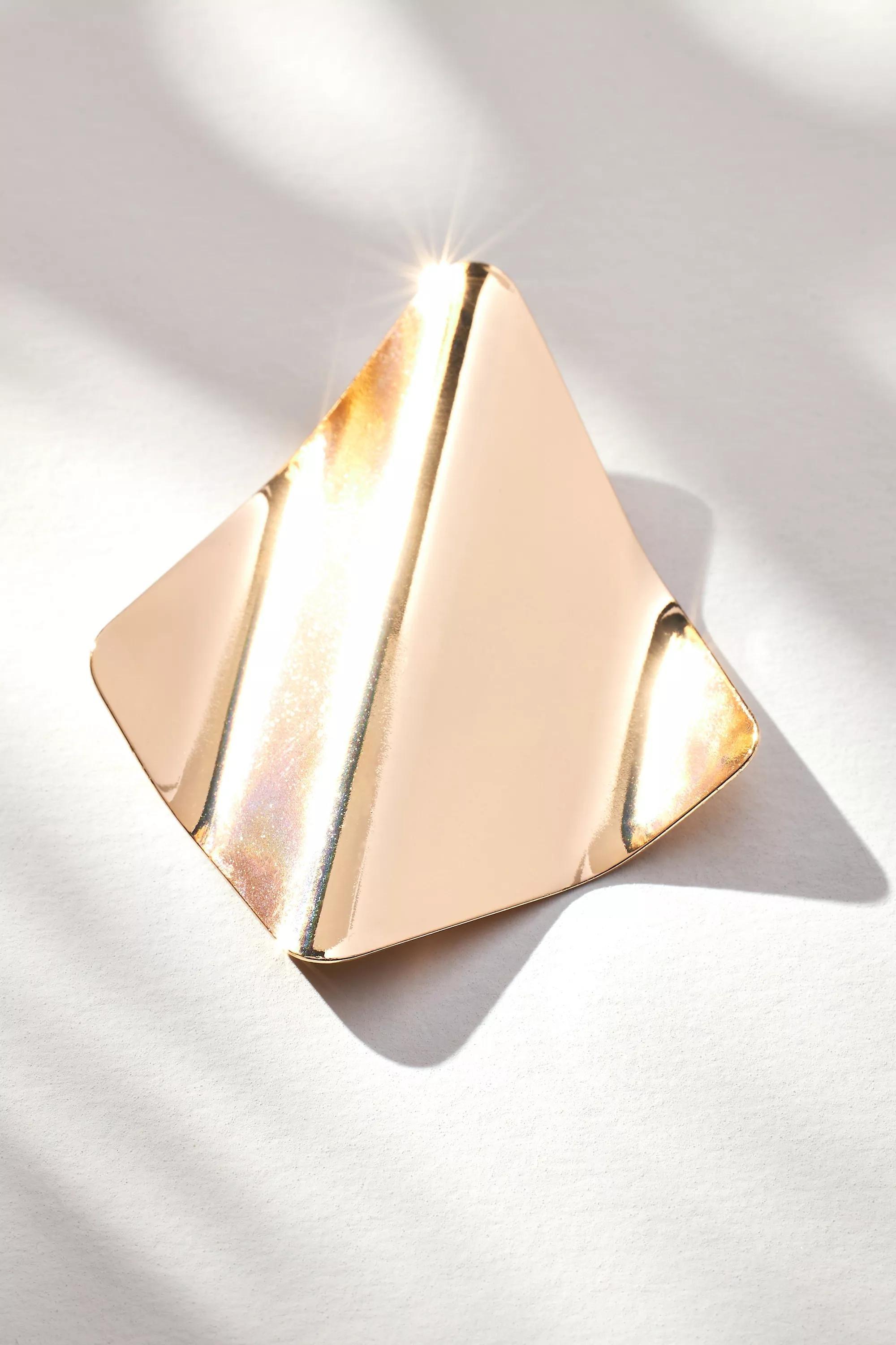 Wavy Square Statement Earrings, Gold, A501_0070, large image number 1